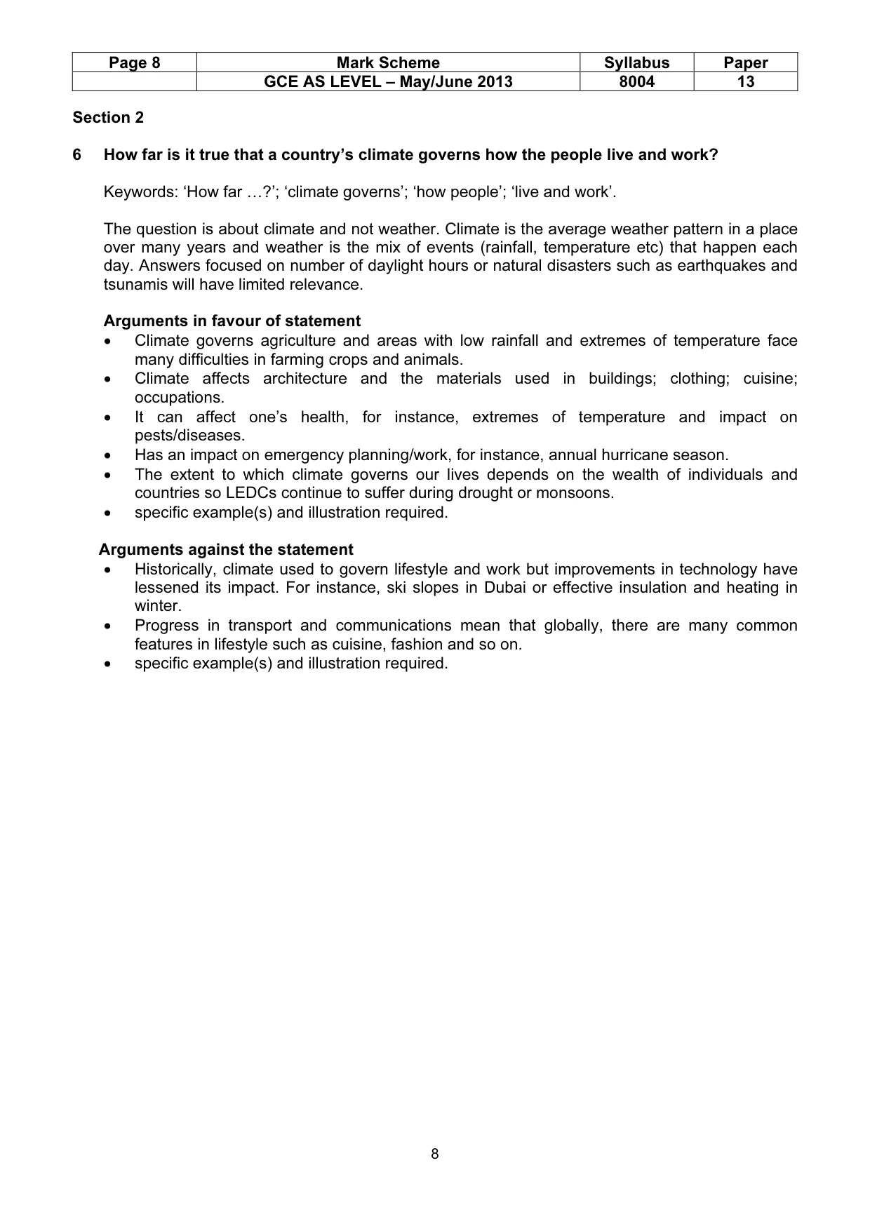Mark scheme, page 8 of 13