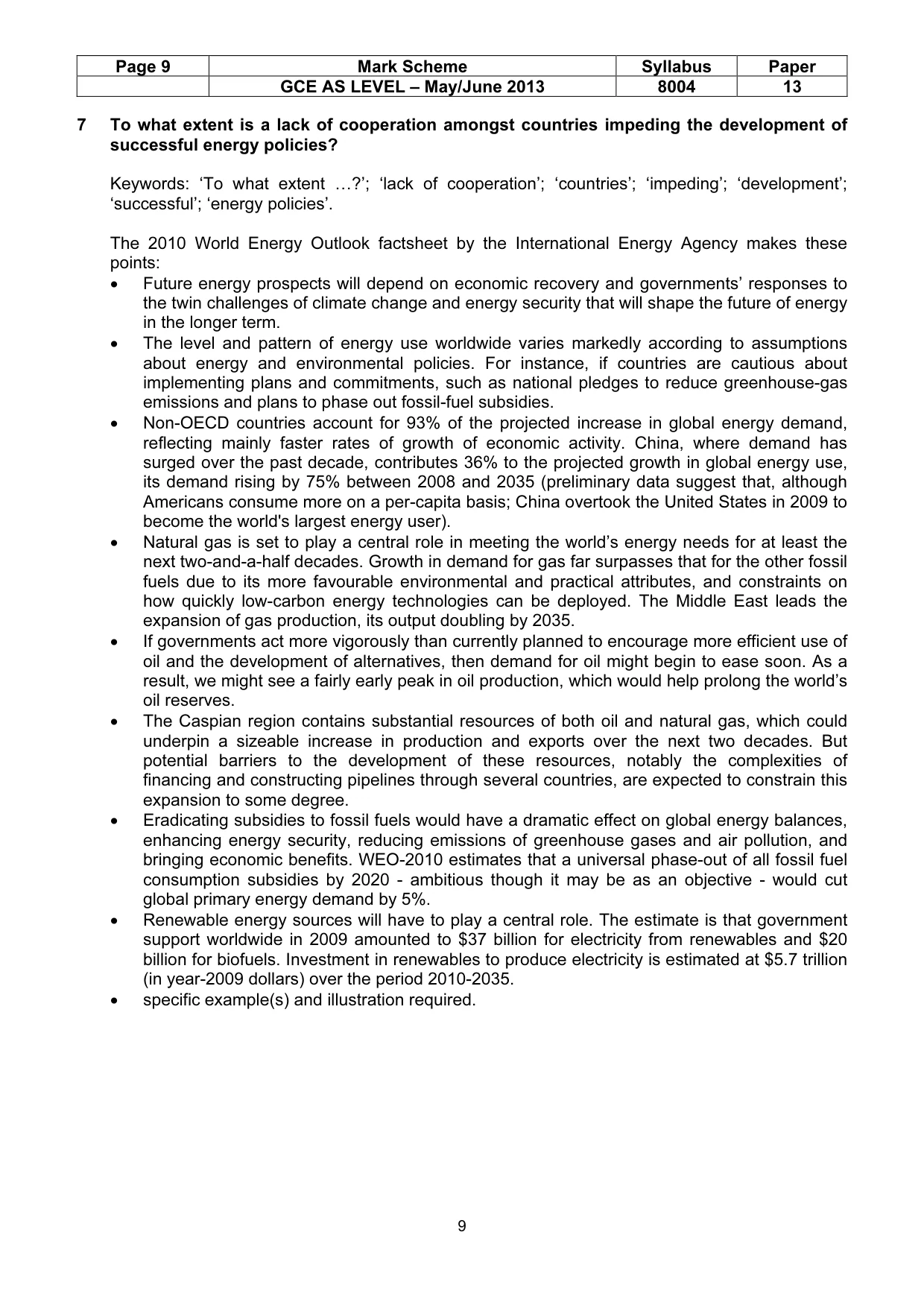 Mark scheme, page 9 of 13