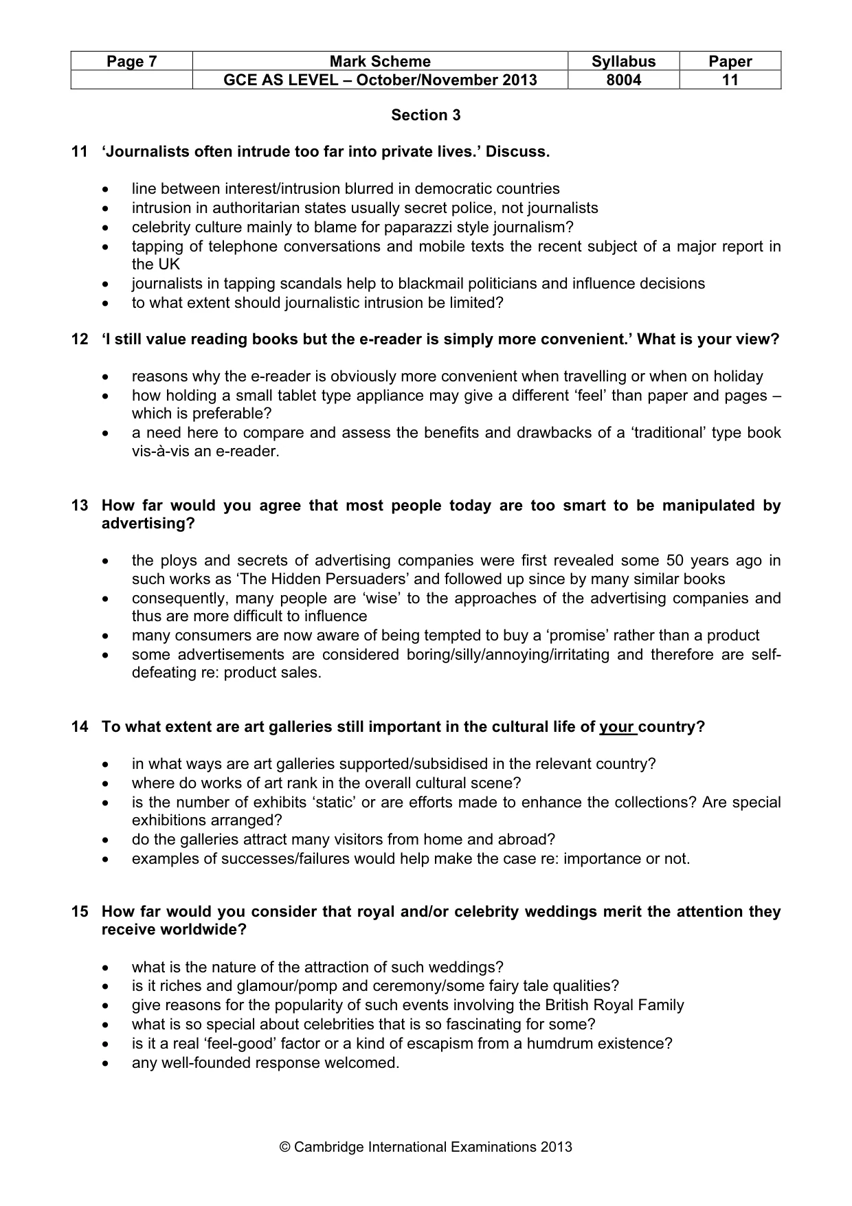 Mark scheme, page 7 of 7