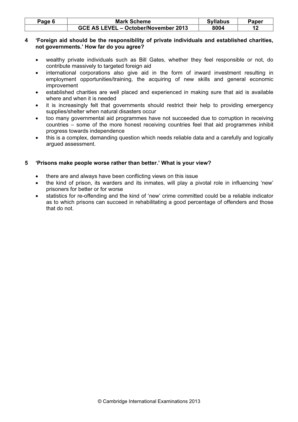 Mark scheme, page 6 of 9