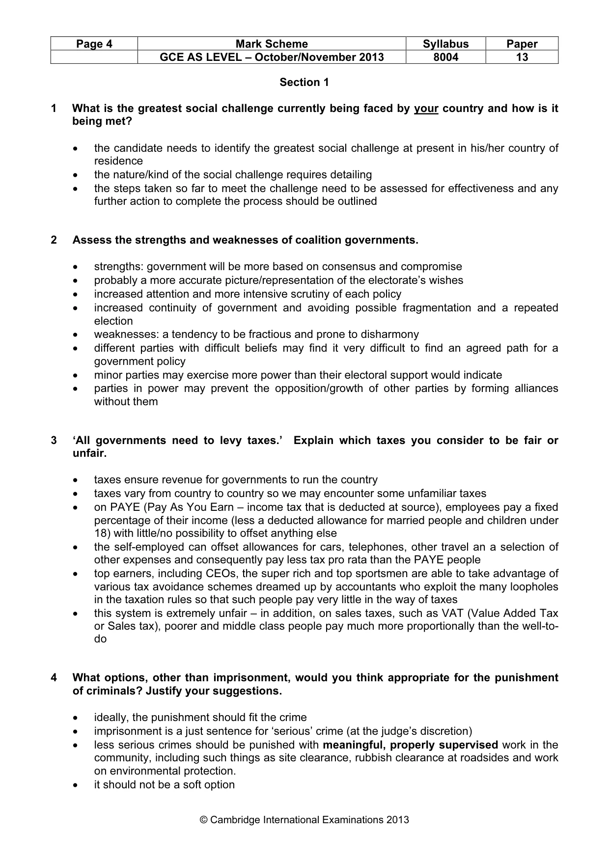 Mark scheme, page 4 of 9