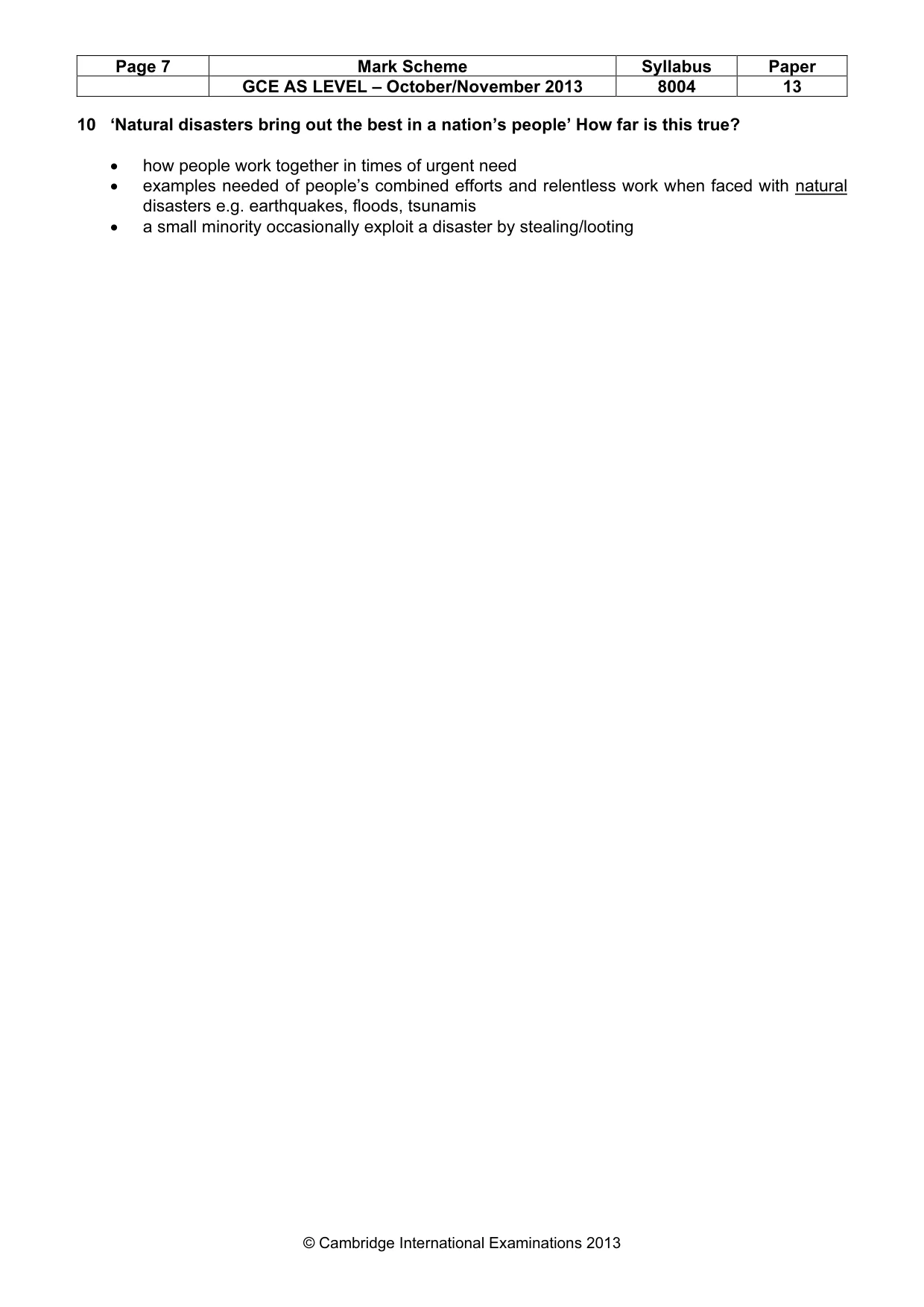 Mark scheme, page 7 of 9