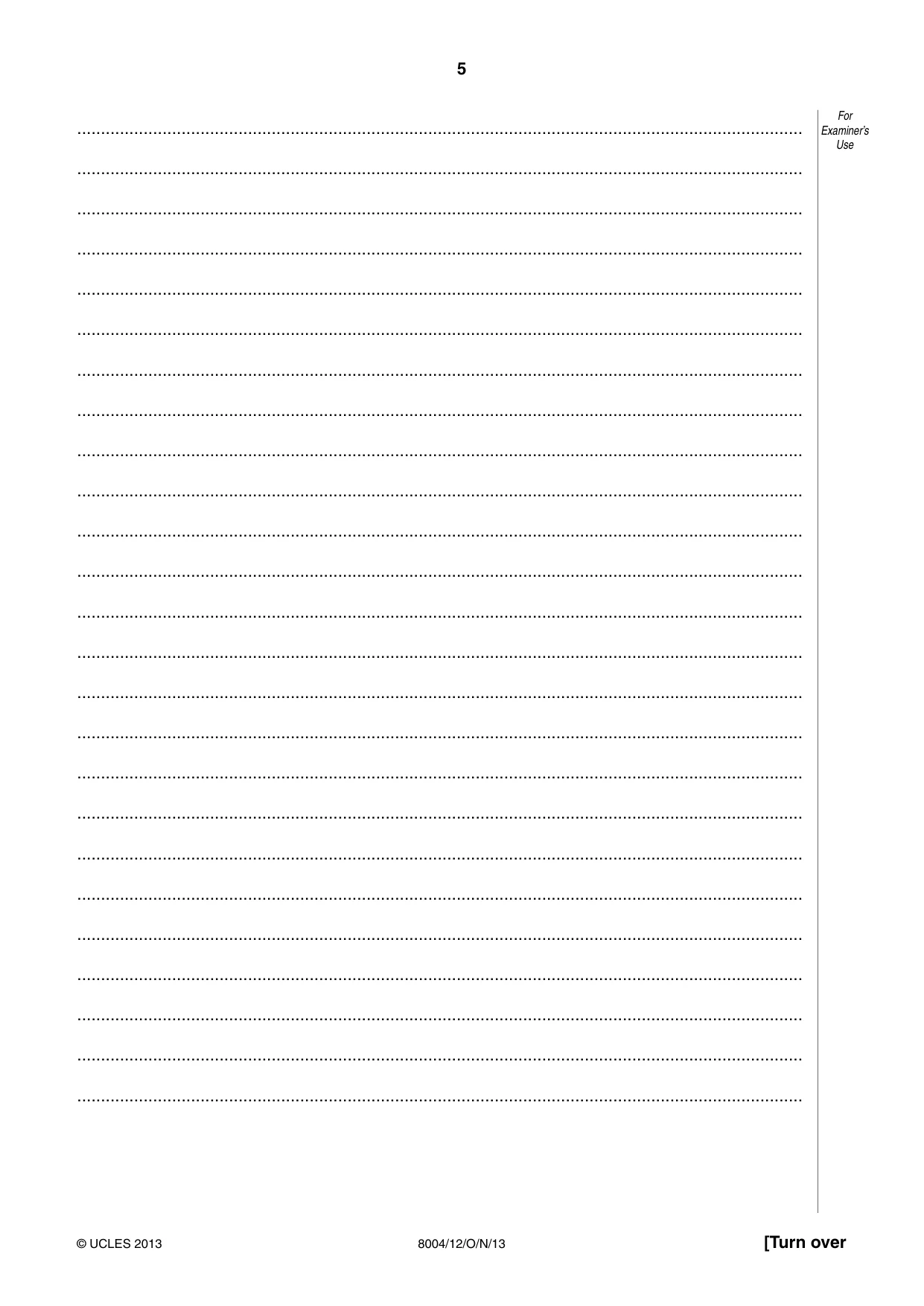 Cambridge A Level General Paper (AS Level only) 8004 2013 Oct/Nov Paper 1 · Variant 2 question paper, page 5 of 8