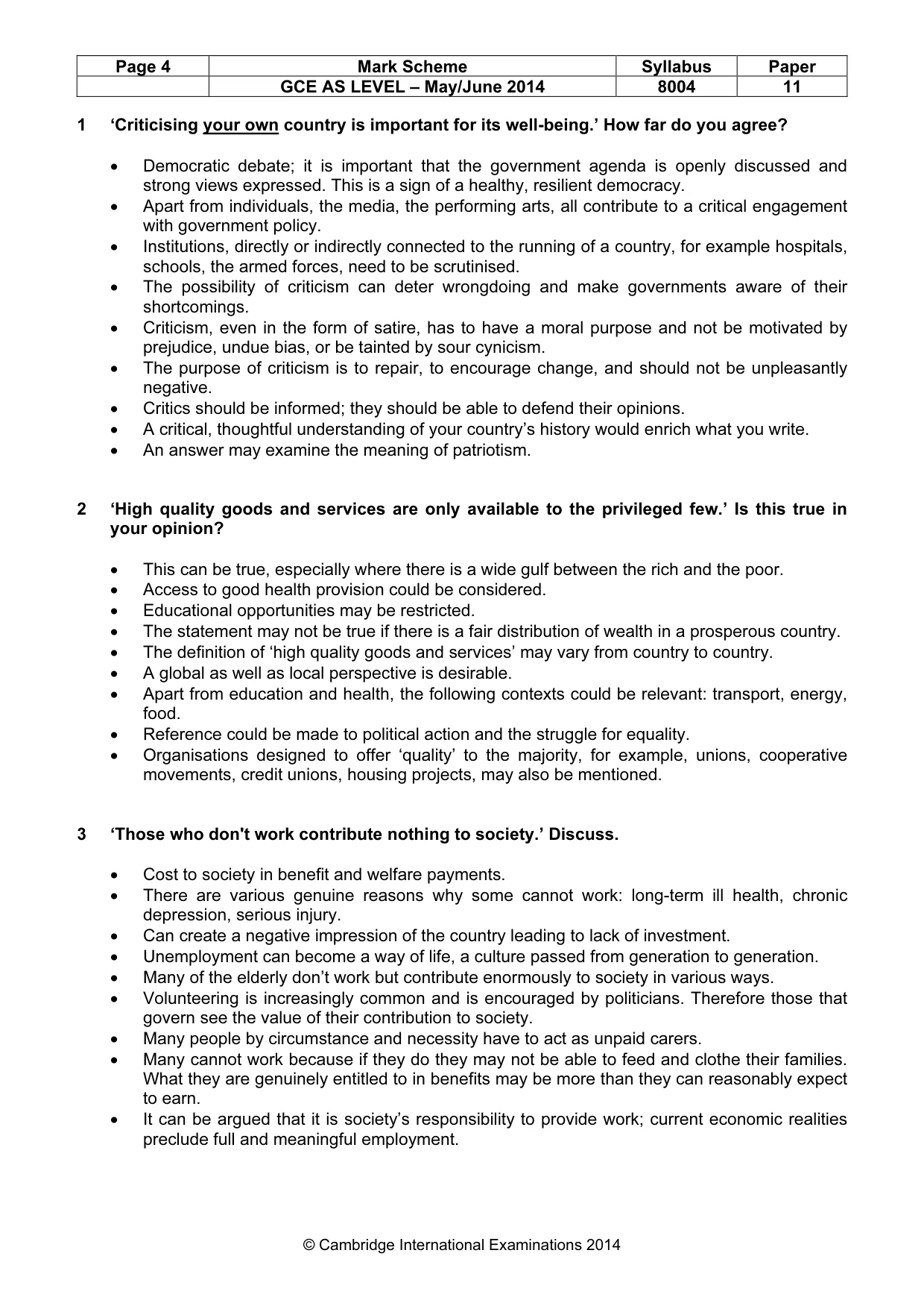 Mark scheme, page 4 of 7