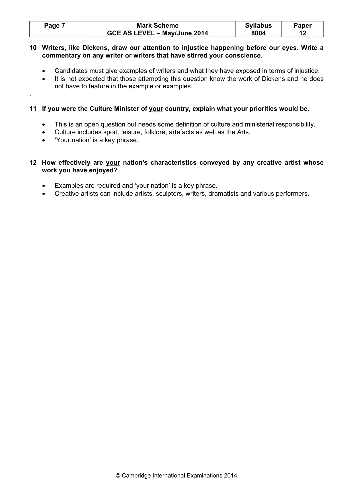 Mark scheme, page 7 of 7