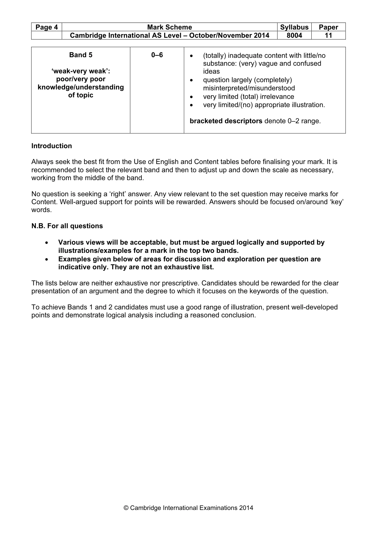 Mark scheme, page 4 of 10