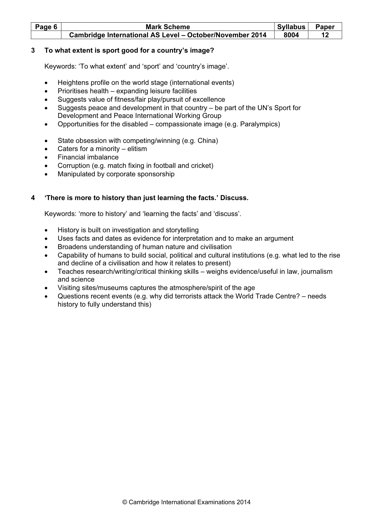 Mark scheme, page 6 of 10
