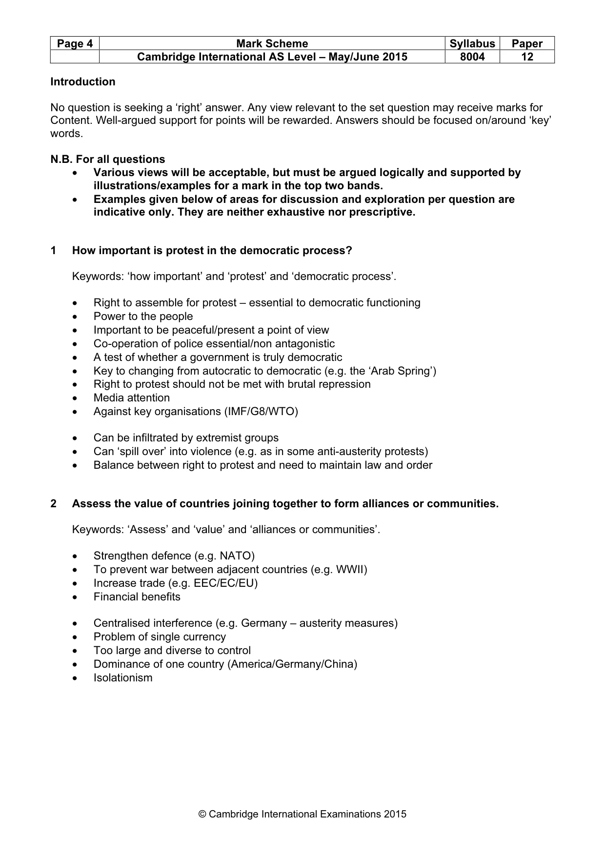 Mark scheme, page 4 of 8