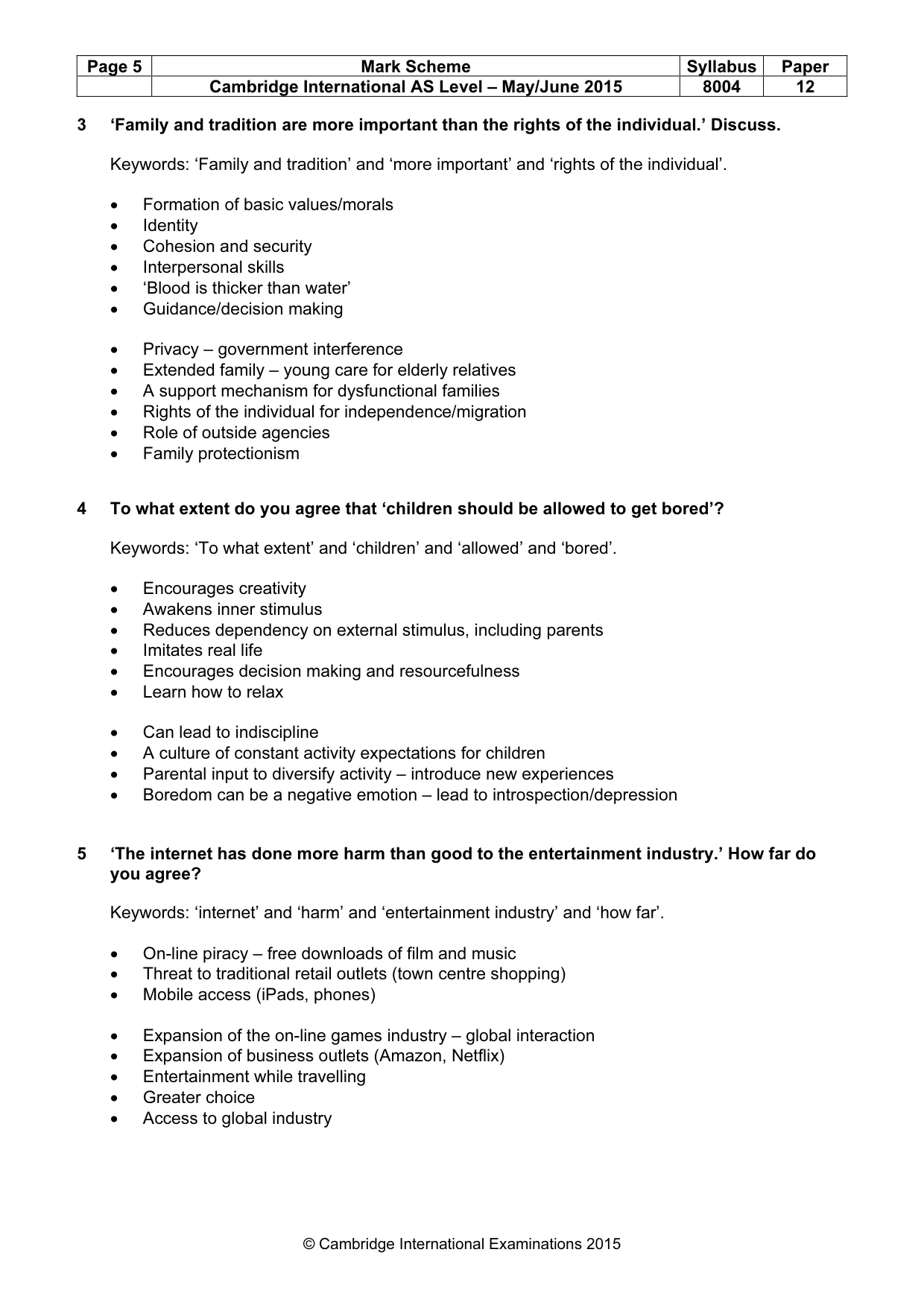 Mark scheme, page 5 of 8