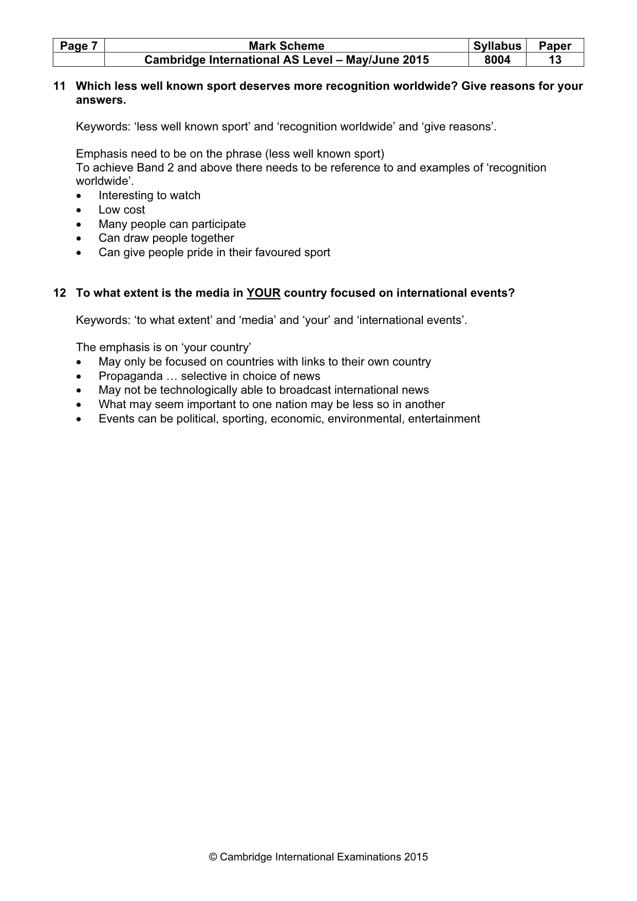Mark scheme, page 7 of 7