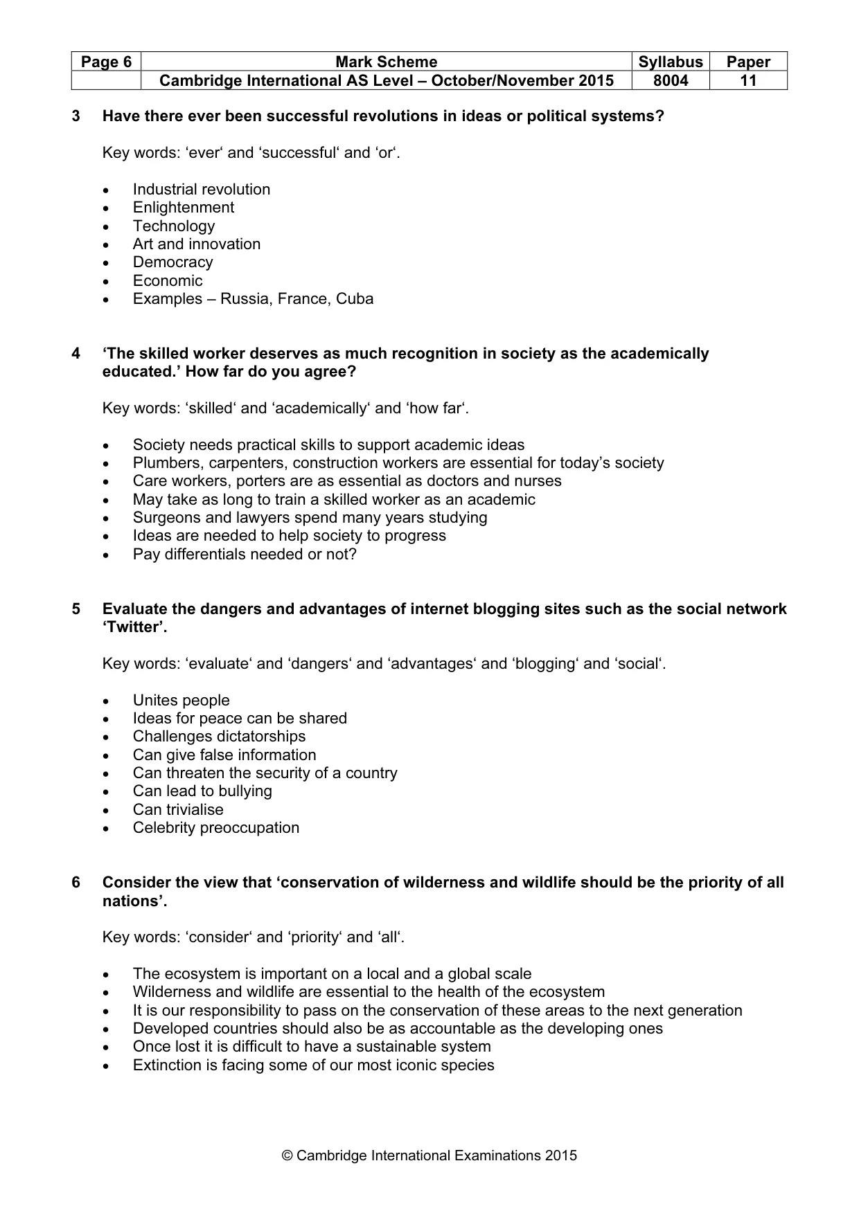 Mark scheme, page 6 of 8