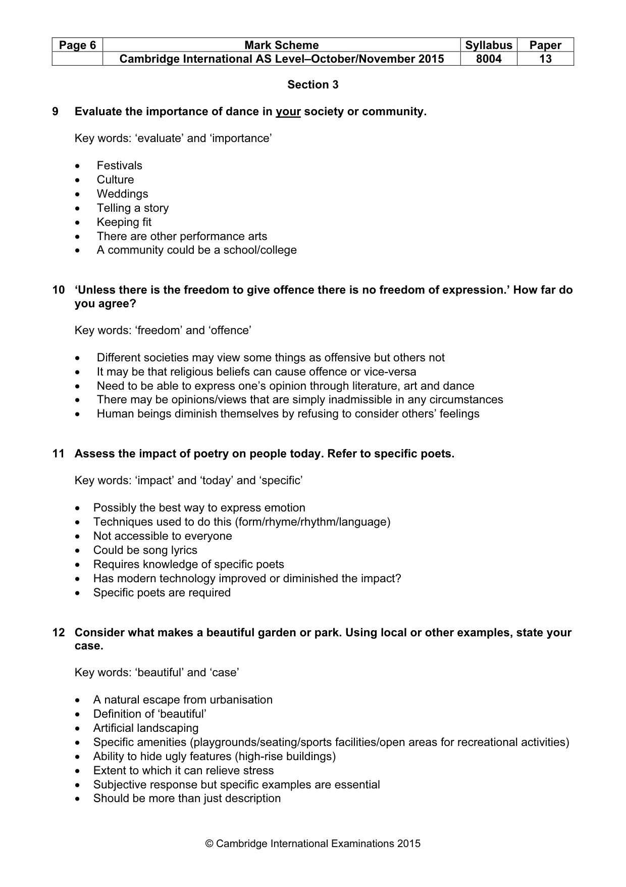 Mark scheme, page 6 of 6