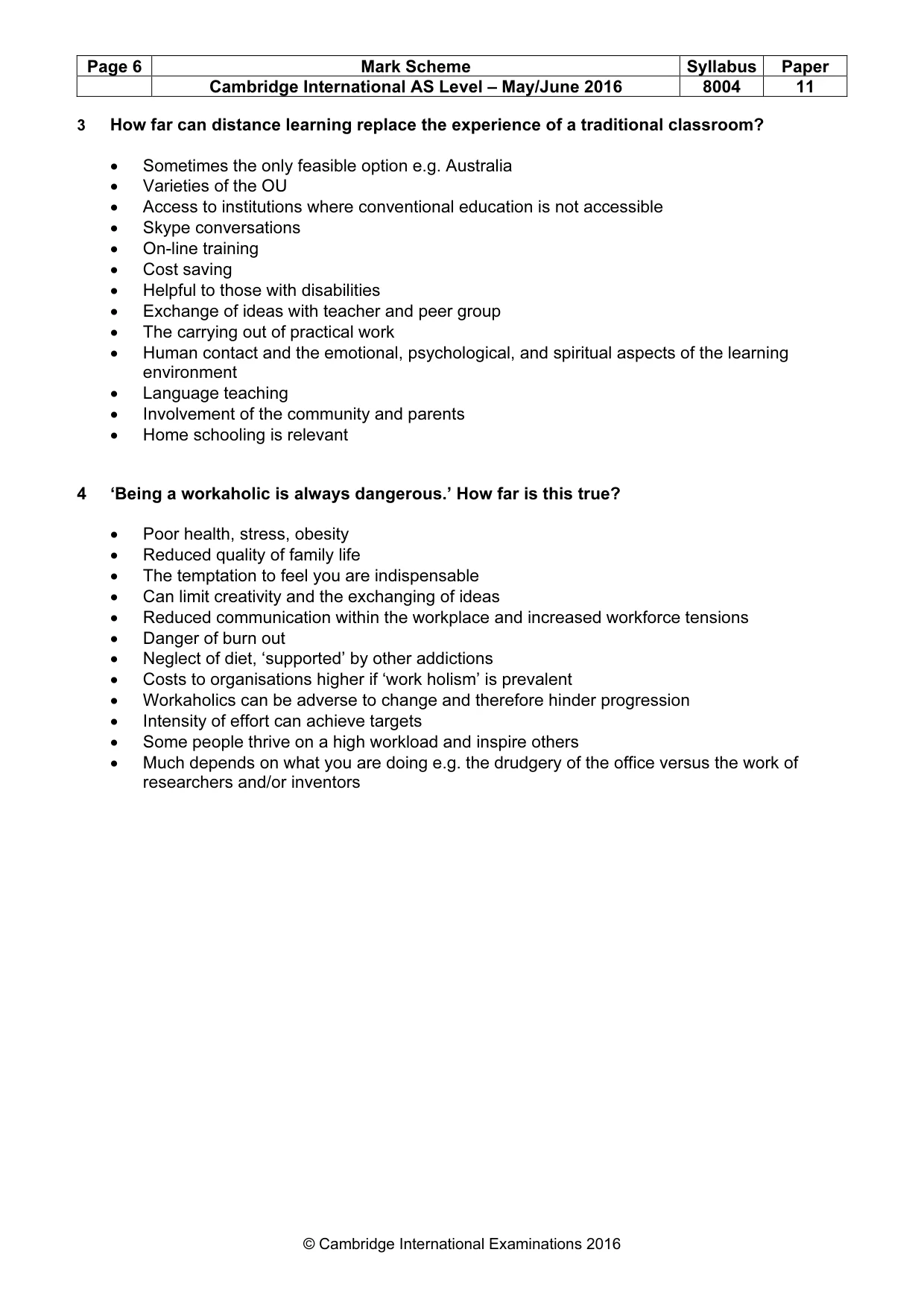 Mark scheme, page 6 of 10