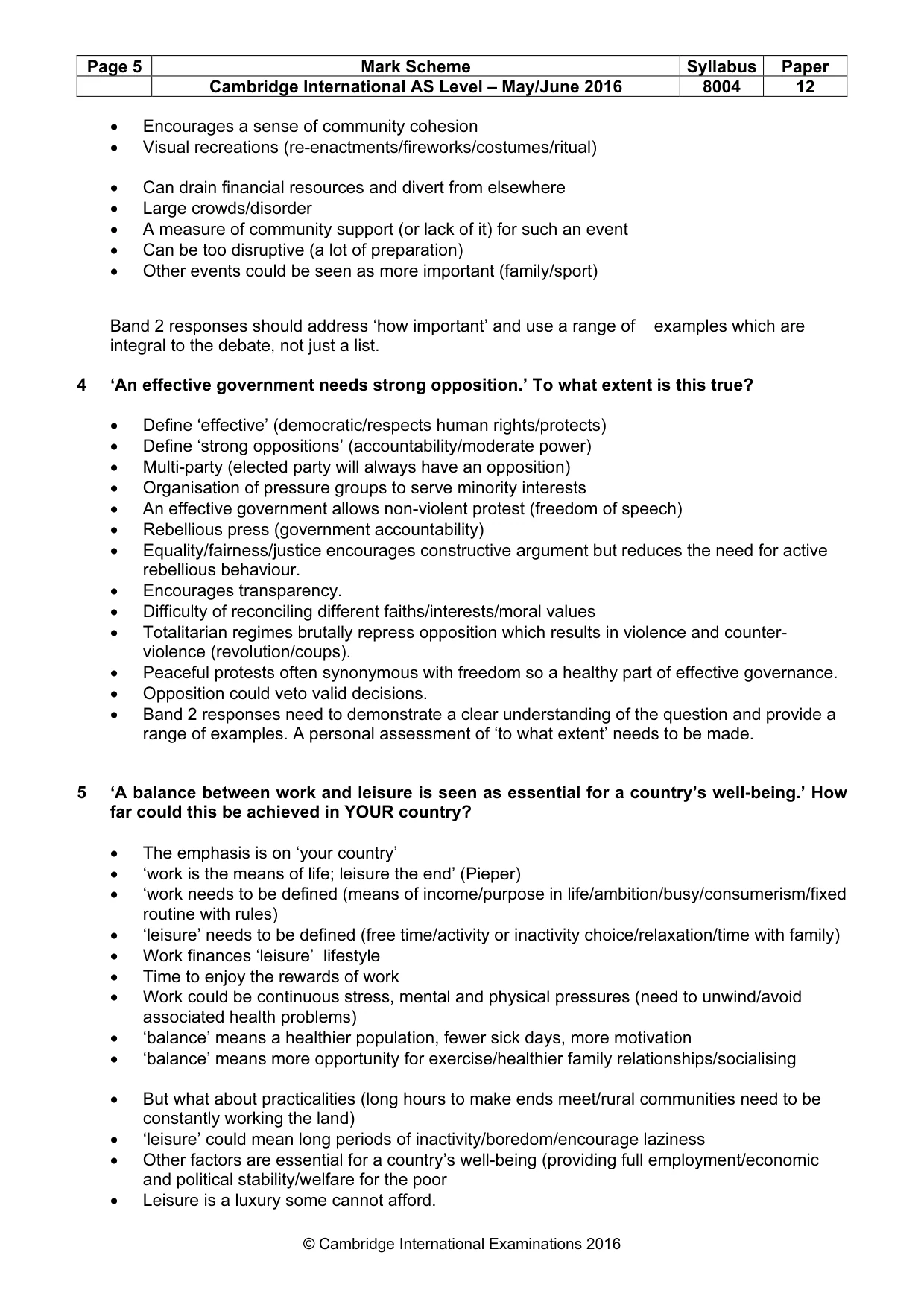 Mark scheme, page 5 of 8