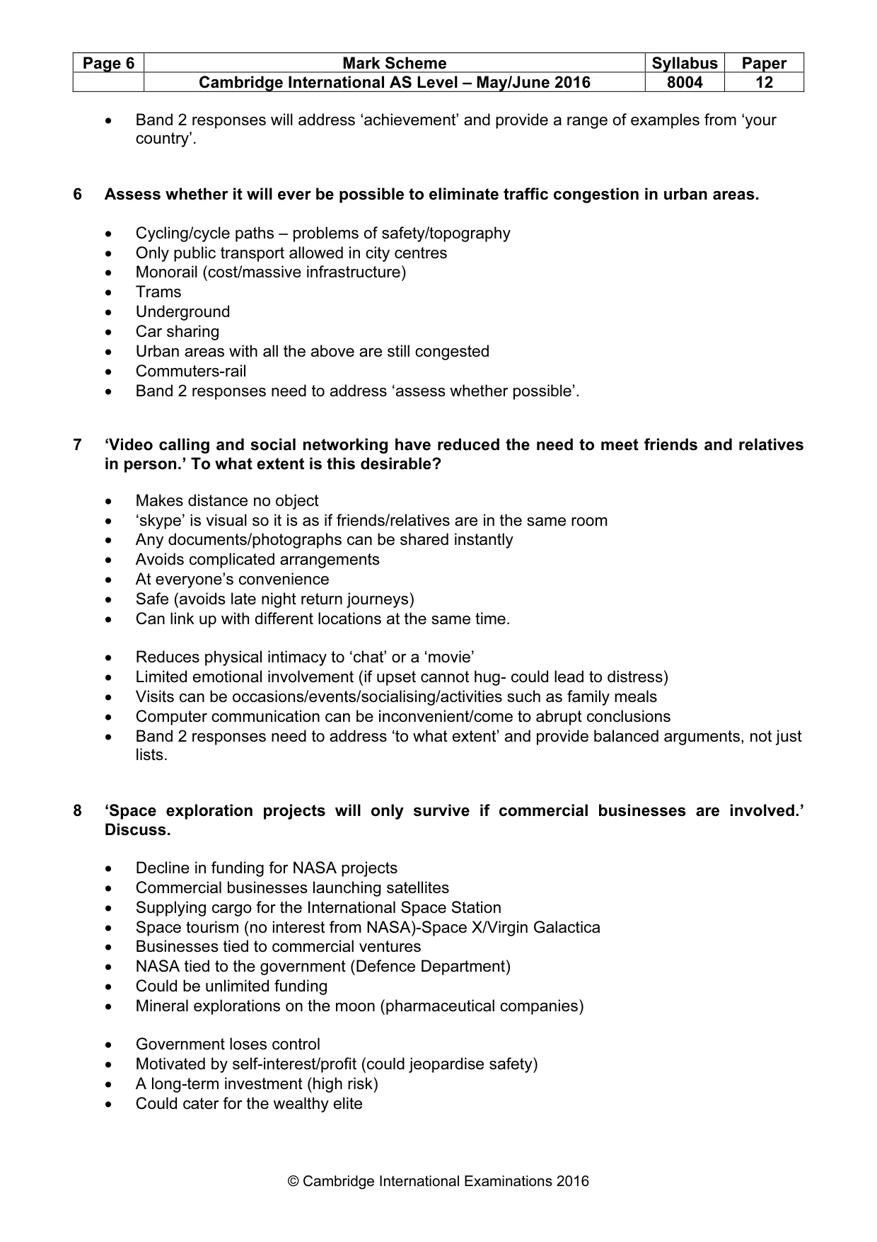 Mark scheme, page 6 of 8