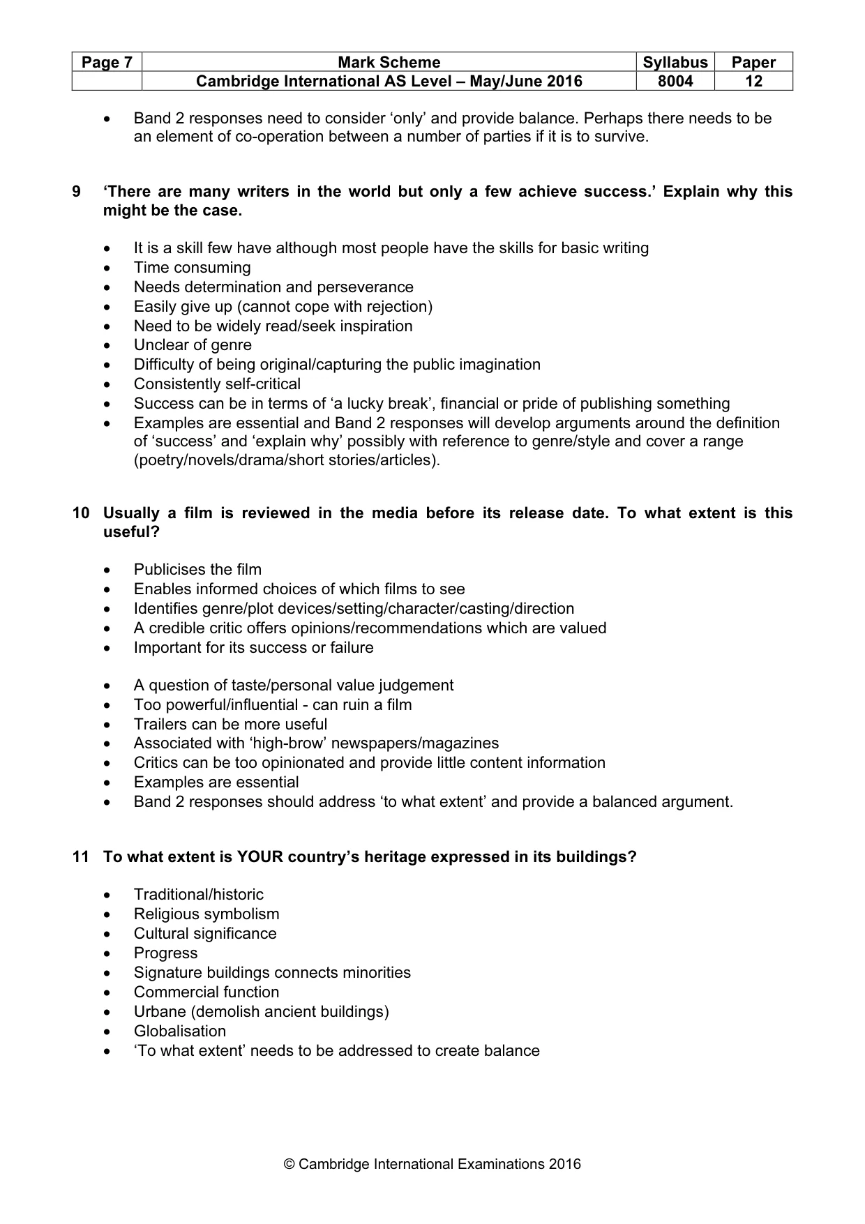 Mark scheme, page 7 of 8