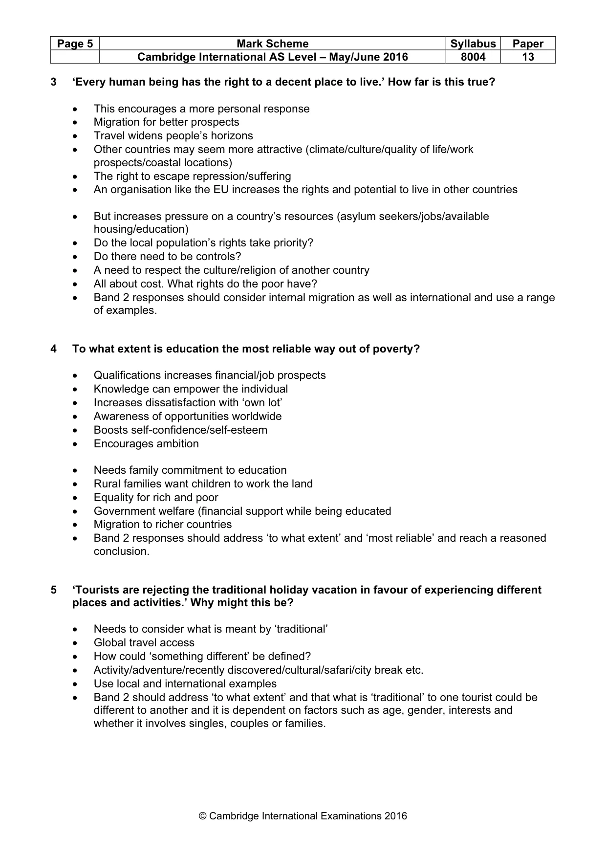 Mark scheme, page 5 of 8