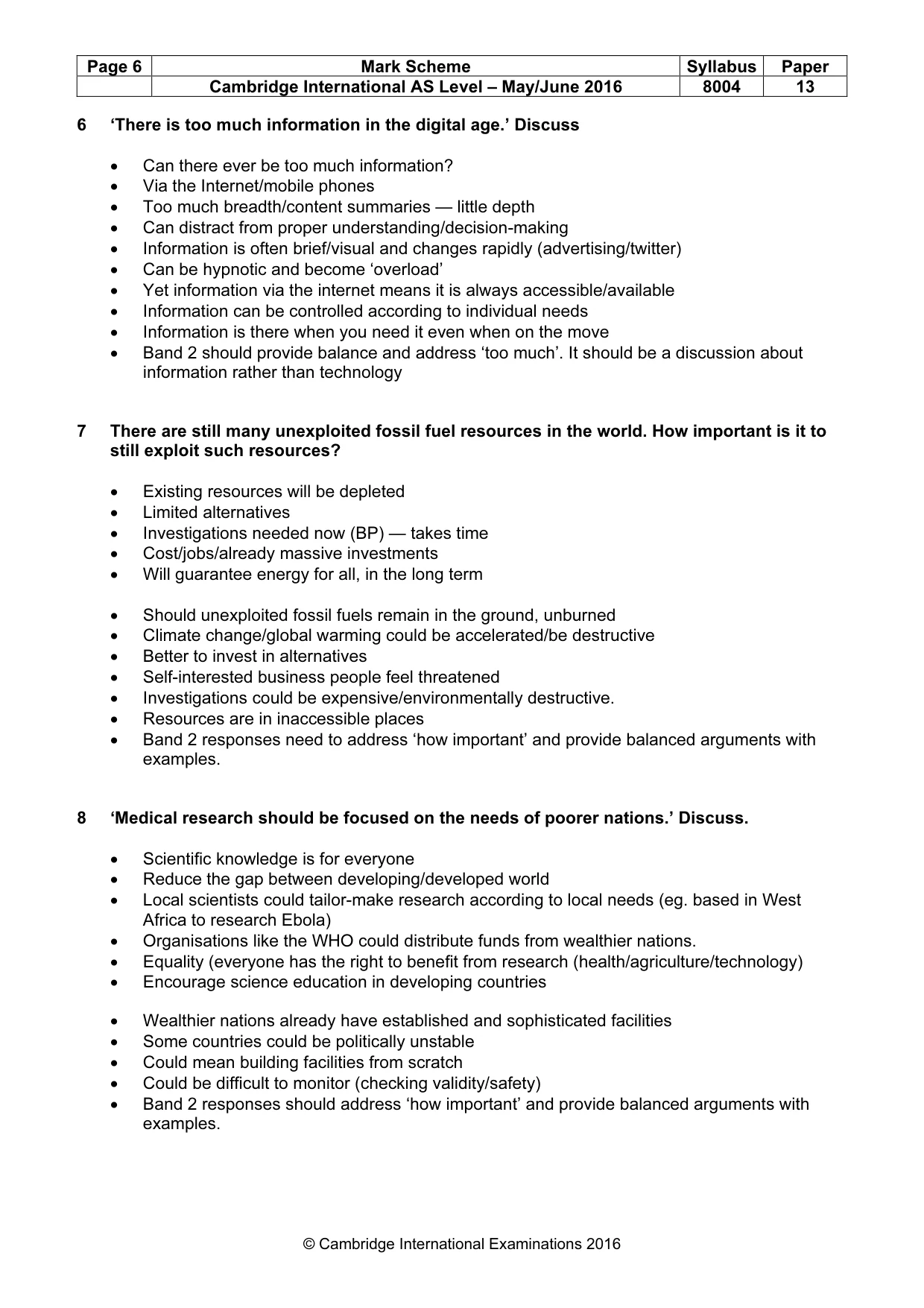Mark scheme, page 6 of 8