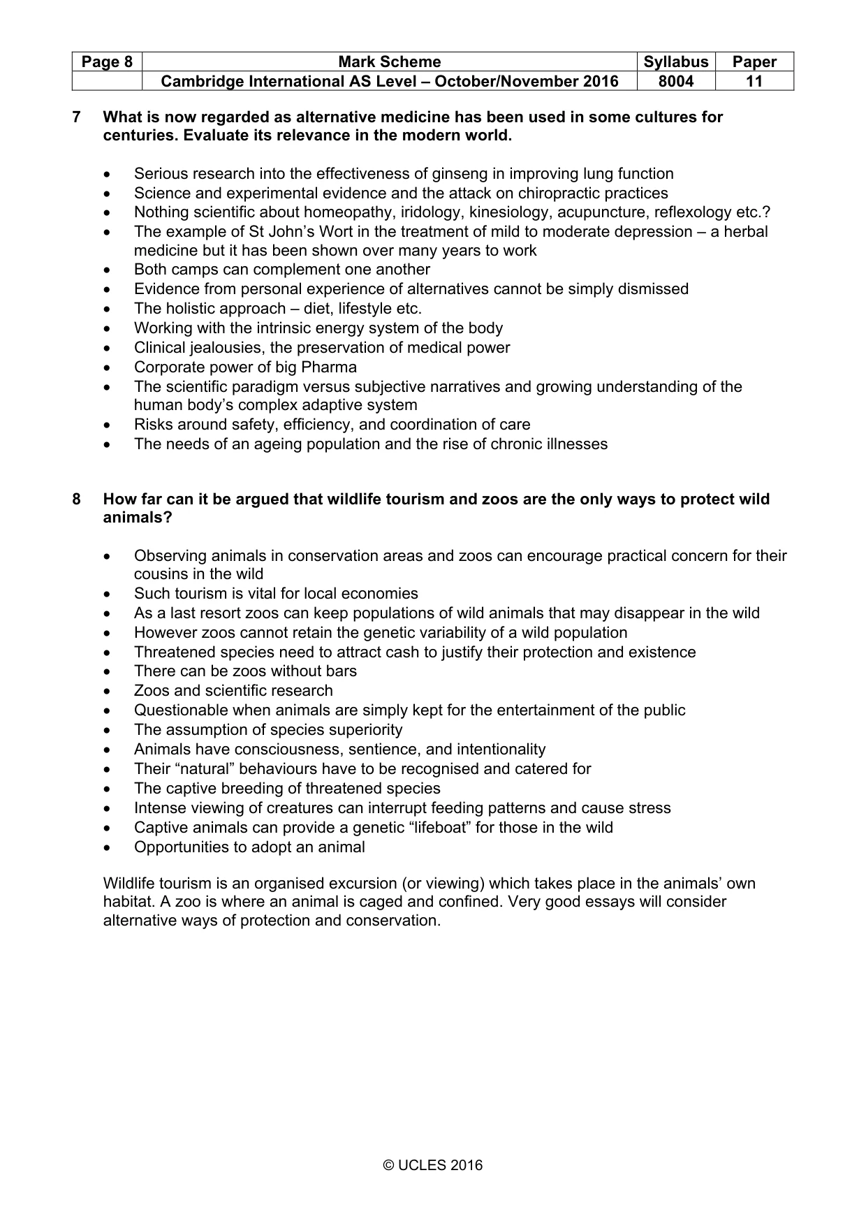 Mark scheme, page 8 of 10