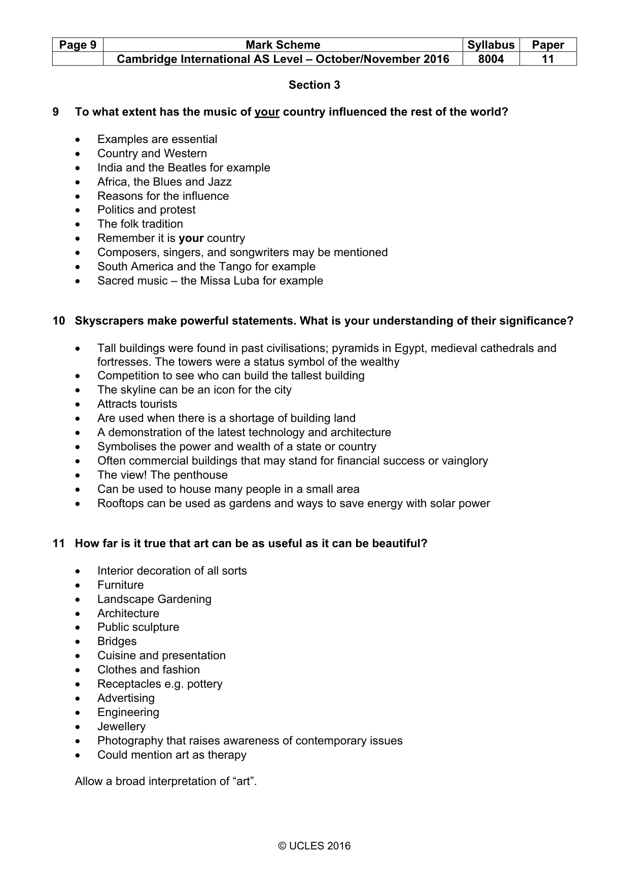 Mark scheme, page 9 of 10
