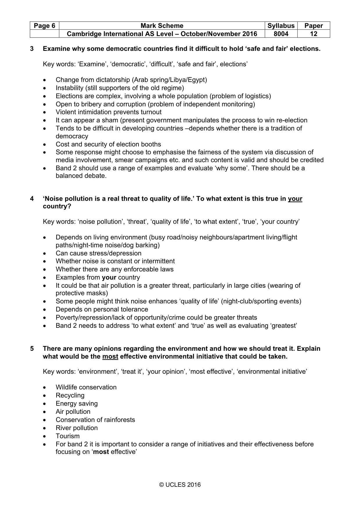Mark scheme, page 6 of 9