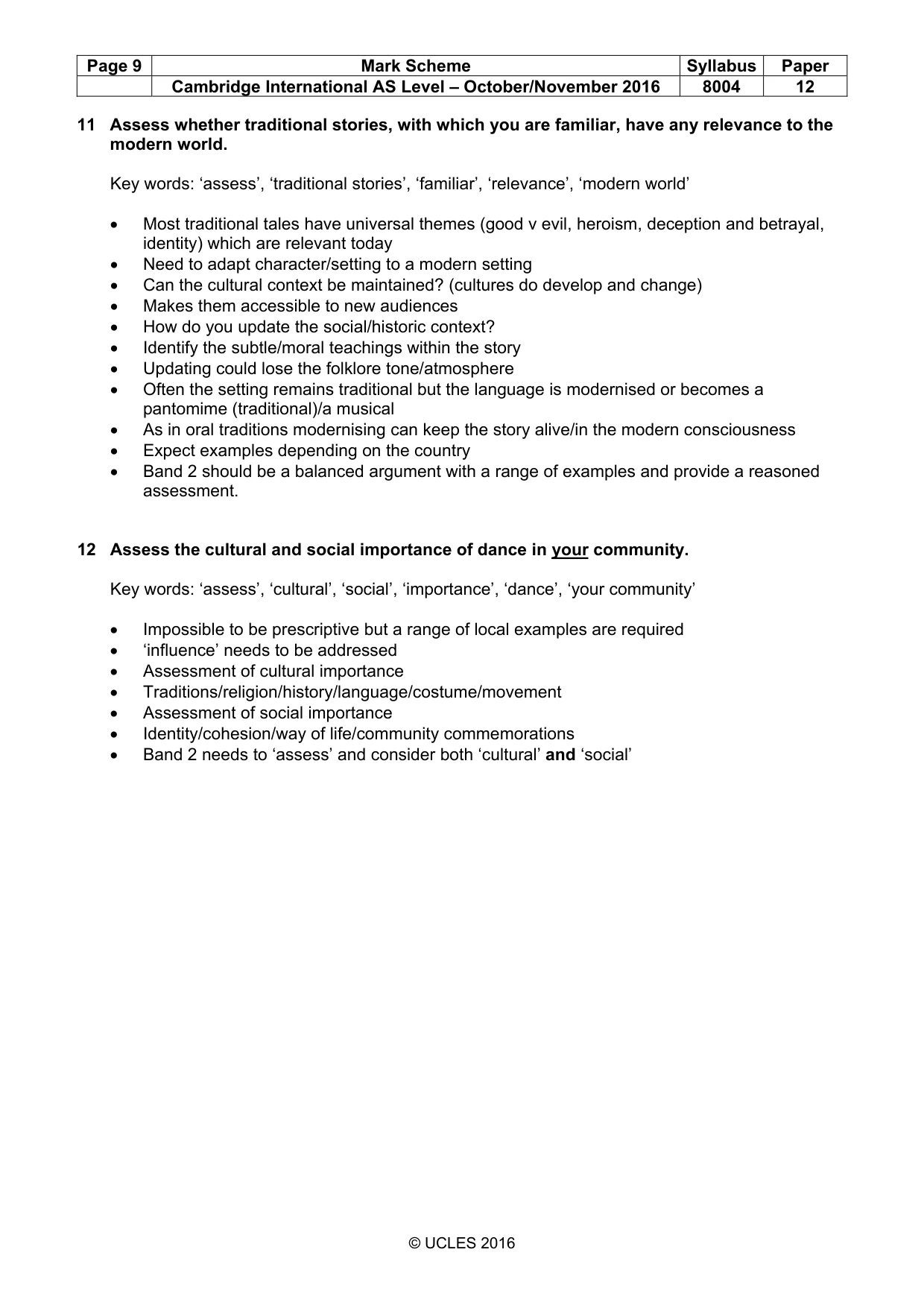 Mark scheme, page 9 of 9
