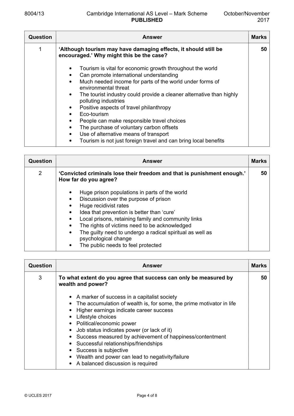 Mark scheme, page 4 of 8