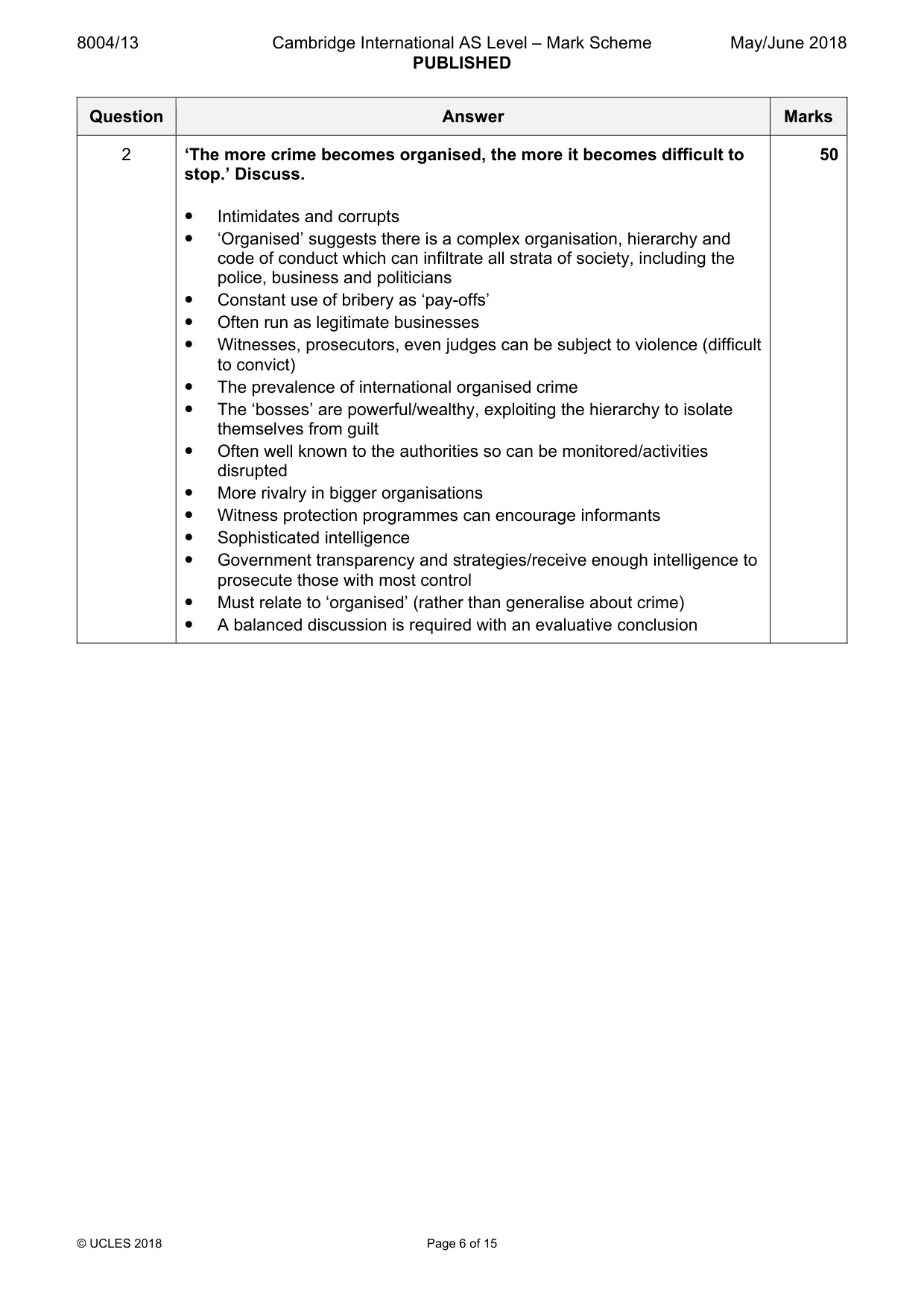 Mark scheme, page 6 of 15