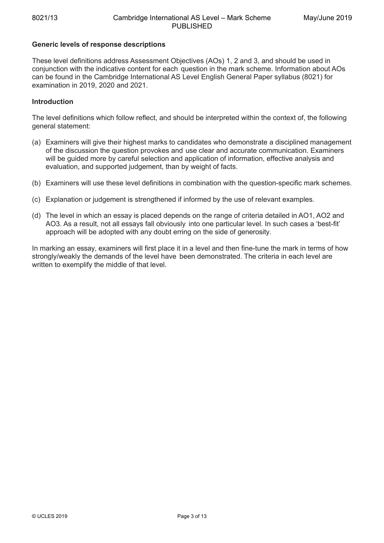 Mark scheme, page 3 of 13