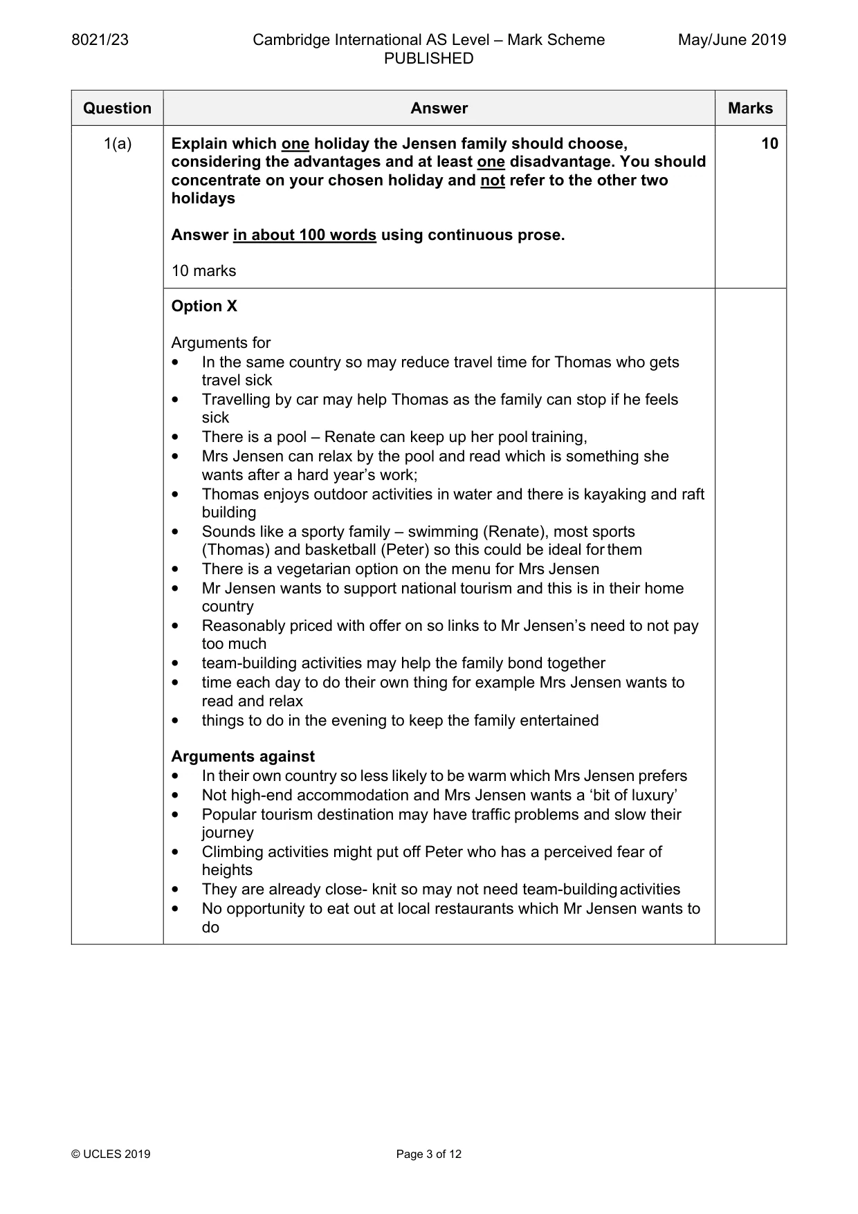 Mark scheme, page 3 of 12