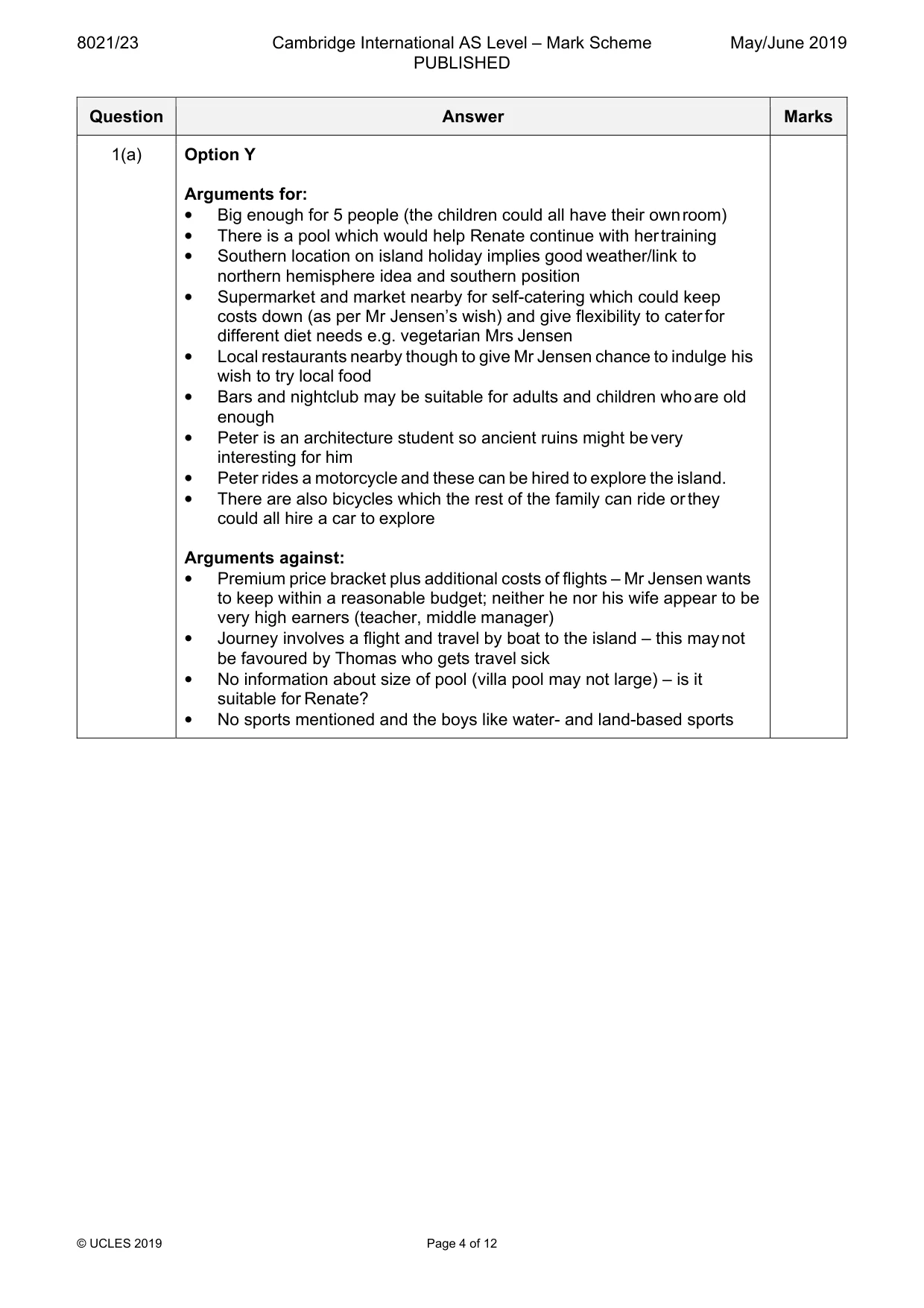 Mark scheme, page 4 of 12