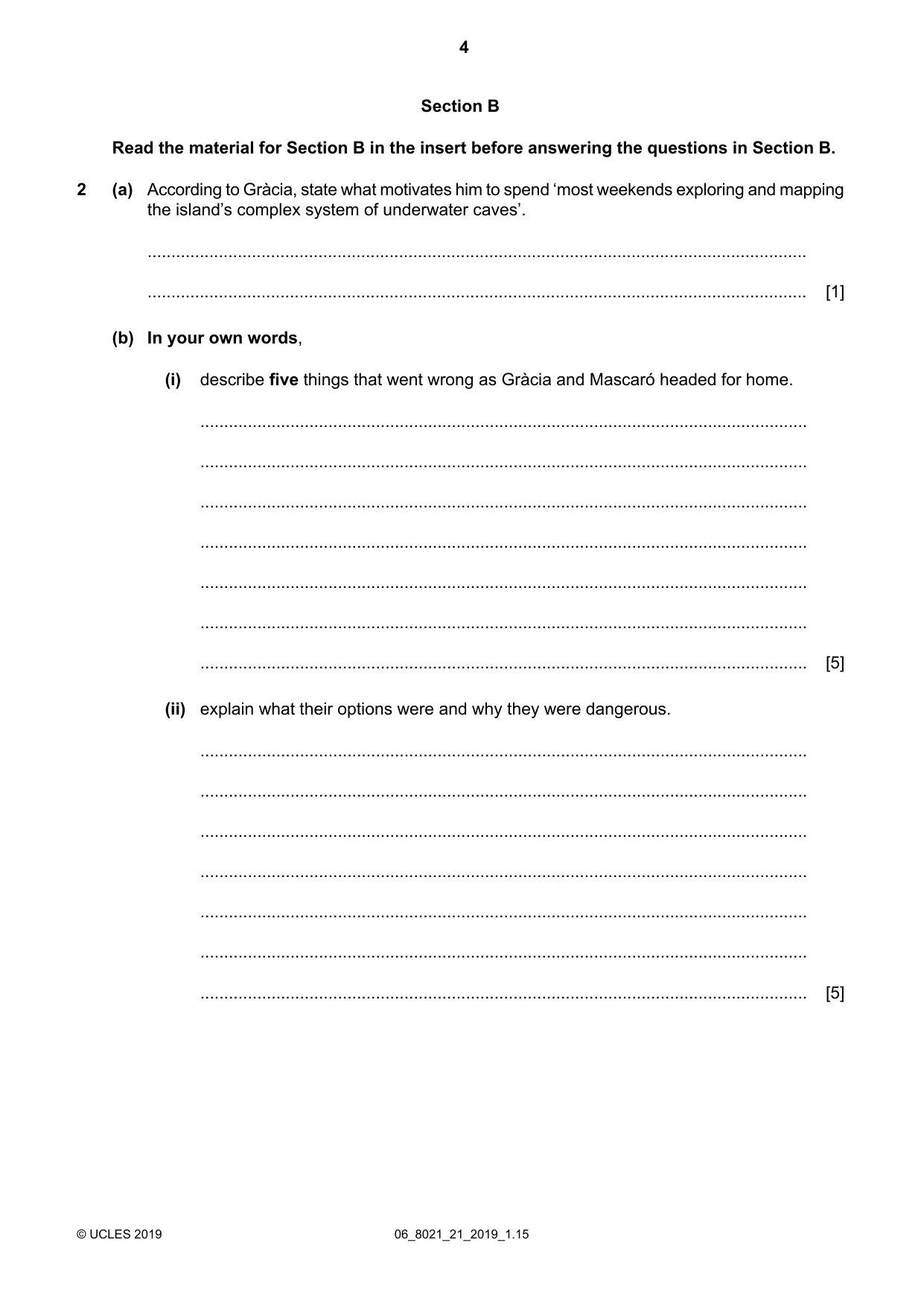 Cambridge A Level English General Paper 8021 2019 May/June Paper 2 · Variant 1 question paper, page 4 of 8
