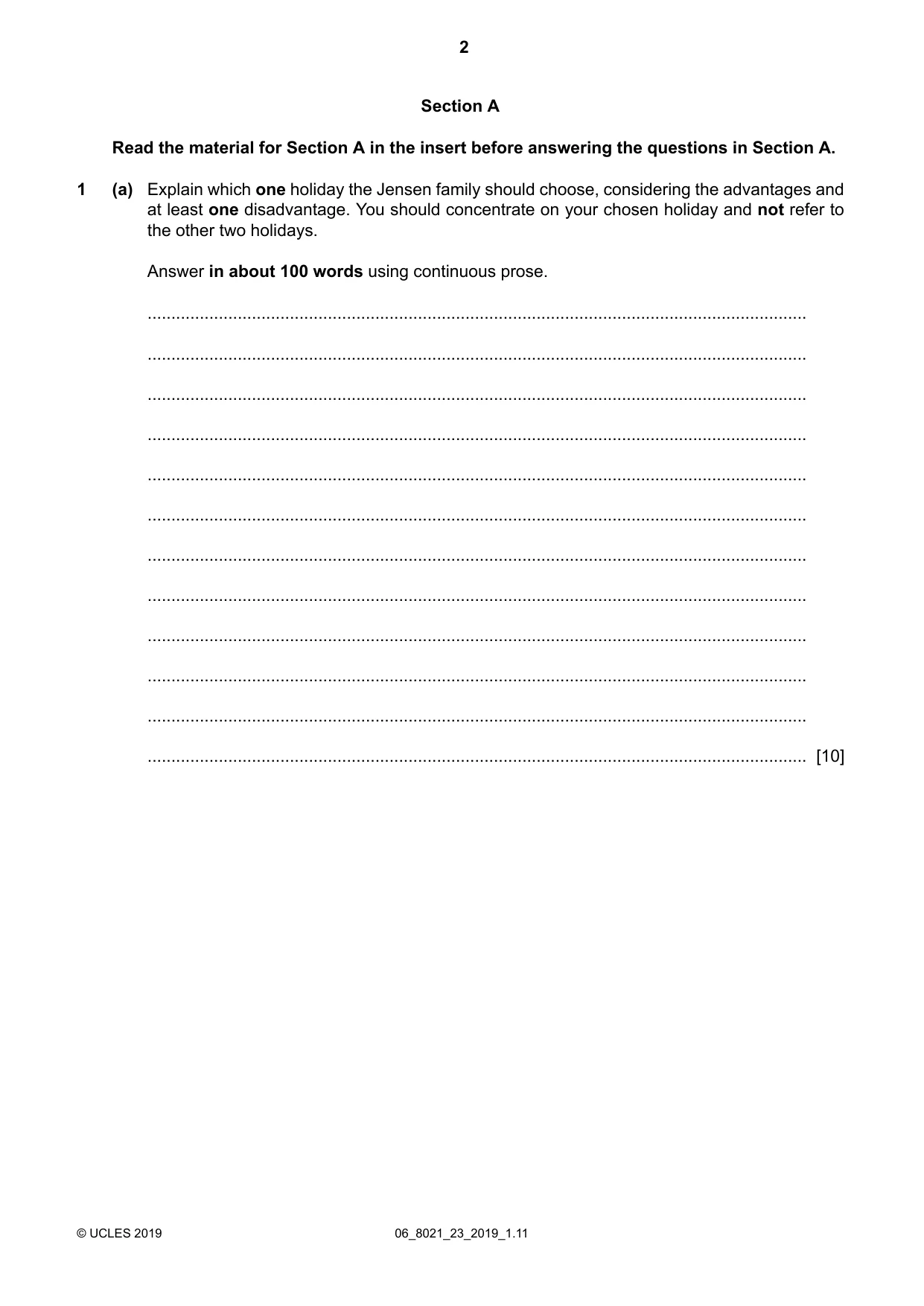 Cambridge A Level English General Paper 8021 2019 May/June Paper 2 · Variant 3 question paper, page 2 of 8