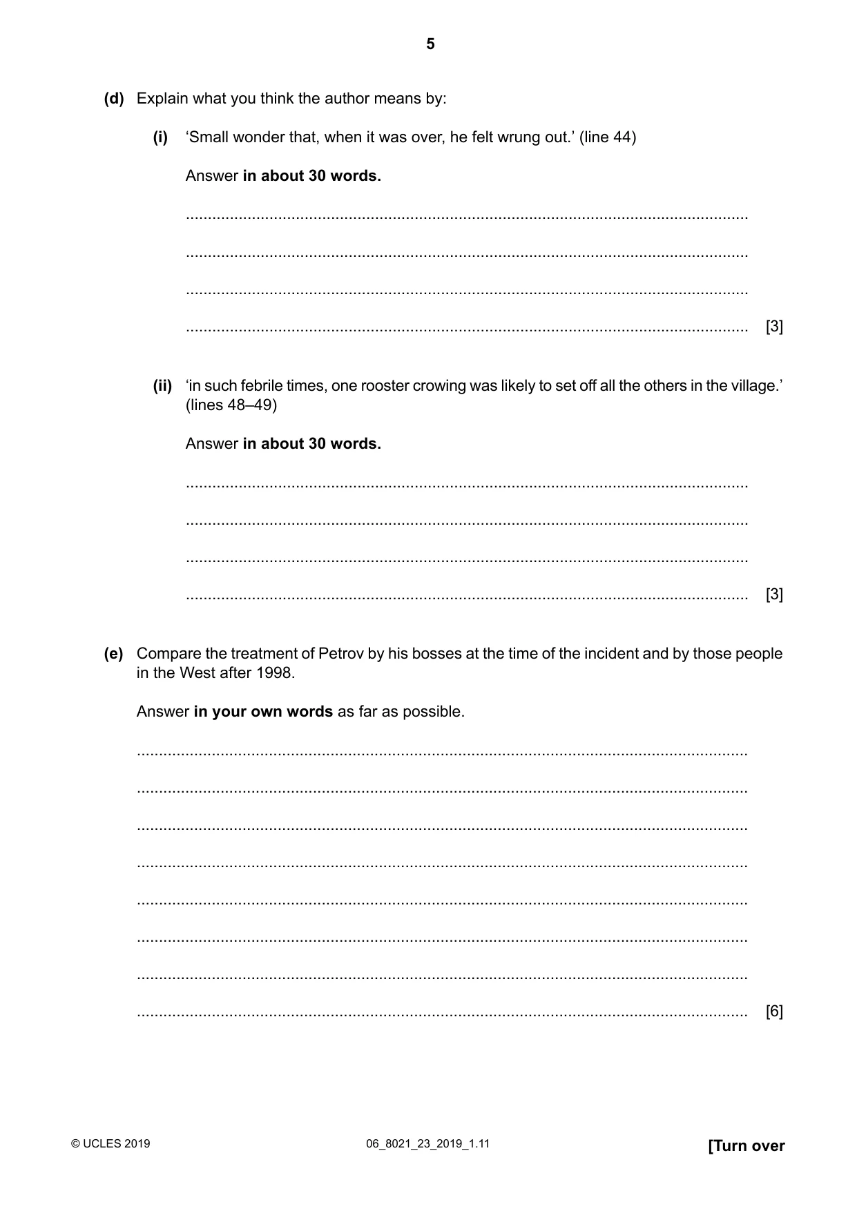 Cambridge A Level English General Paper 8021 2019 May/June Paper 2 · Variant 3 question paper, page 5 of 8