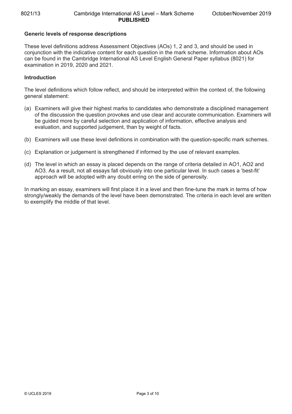 Mark scheme, page 3 of 10