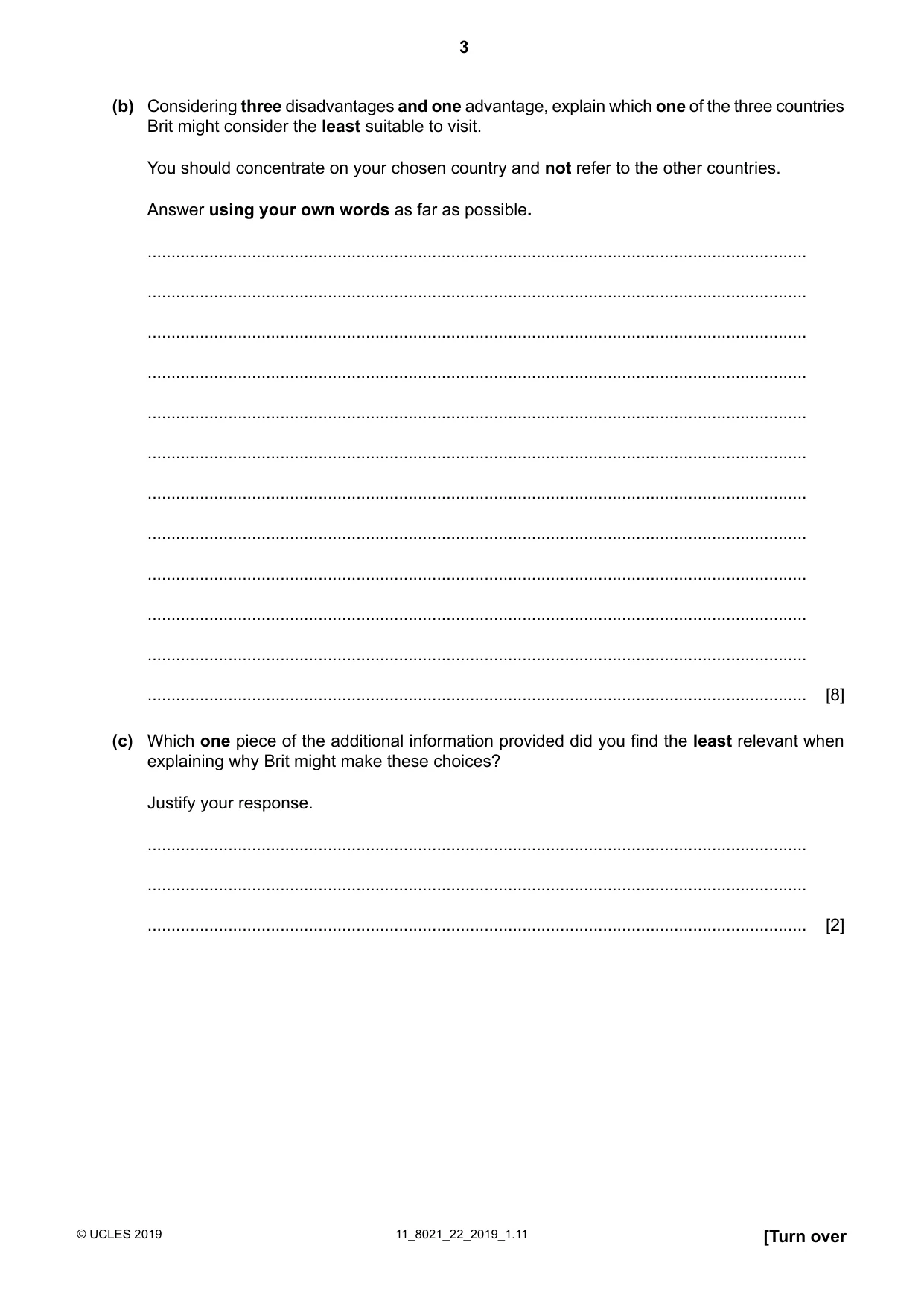 Cambridge A Level English General Paper 8021 2019 Oct/Nov Paper 2 · Variant 2 question paper, page 3 of 8