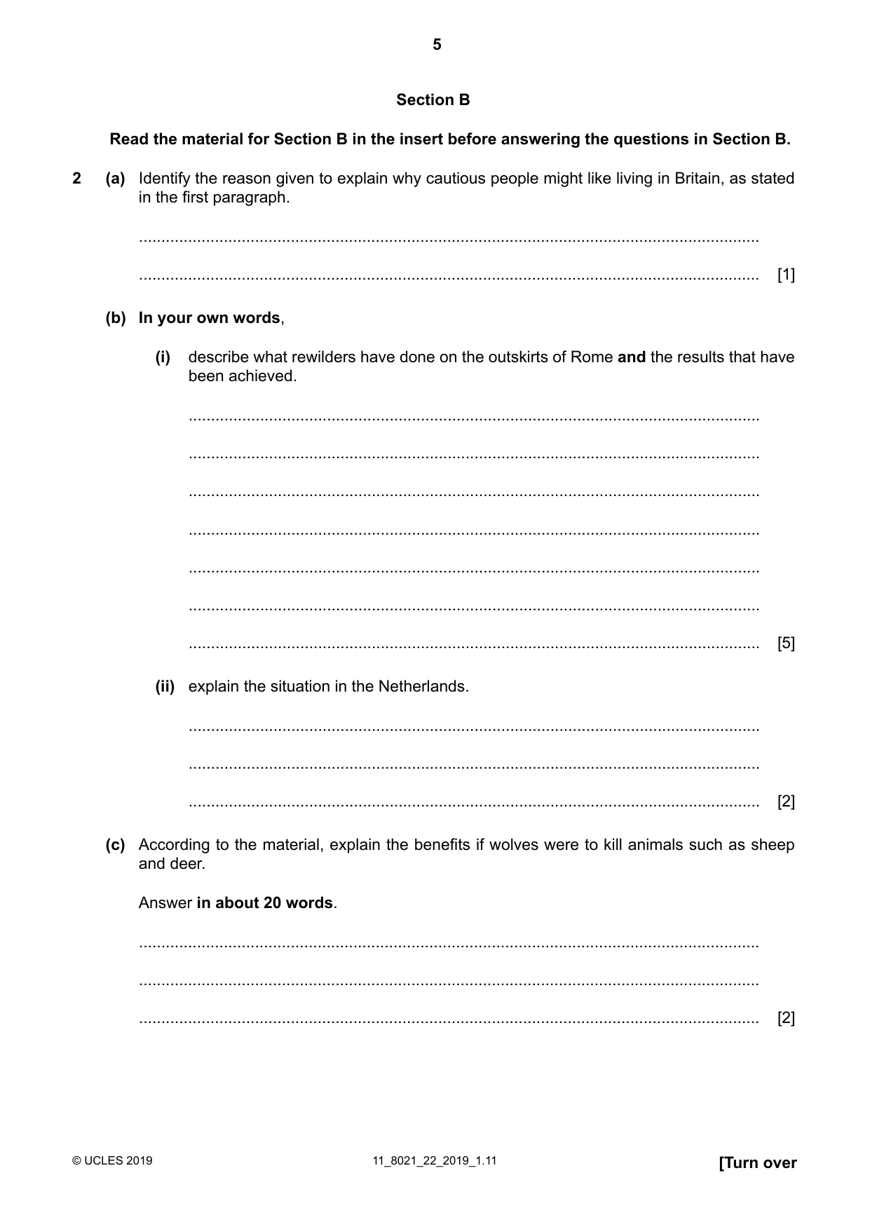 Cambridge A Level English General Paper 8021 2019 Oct/Nov Paper 2 · Variant 2 question paper, page 5 of 8