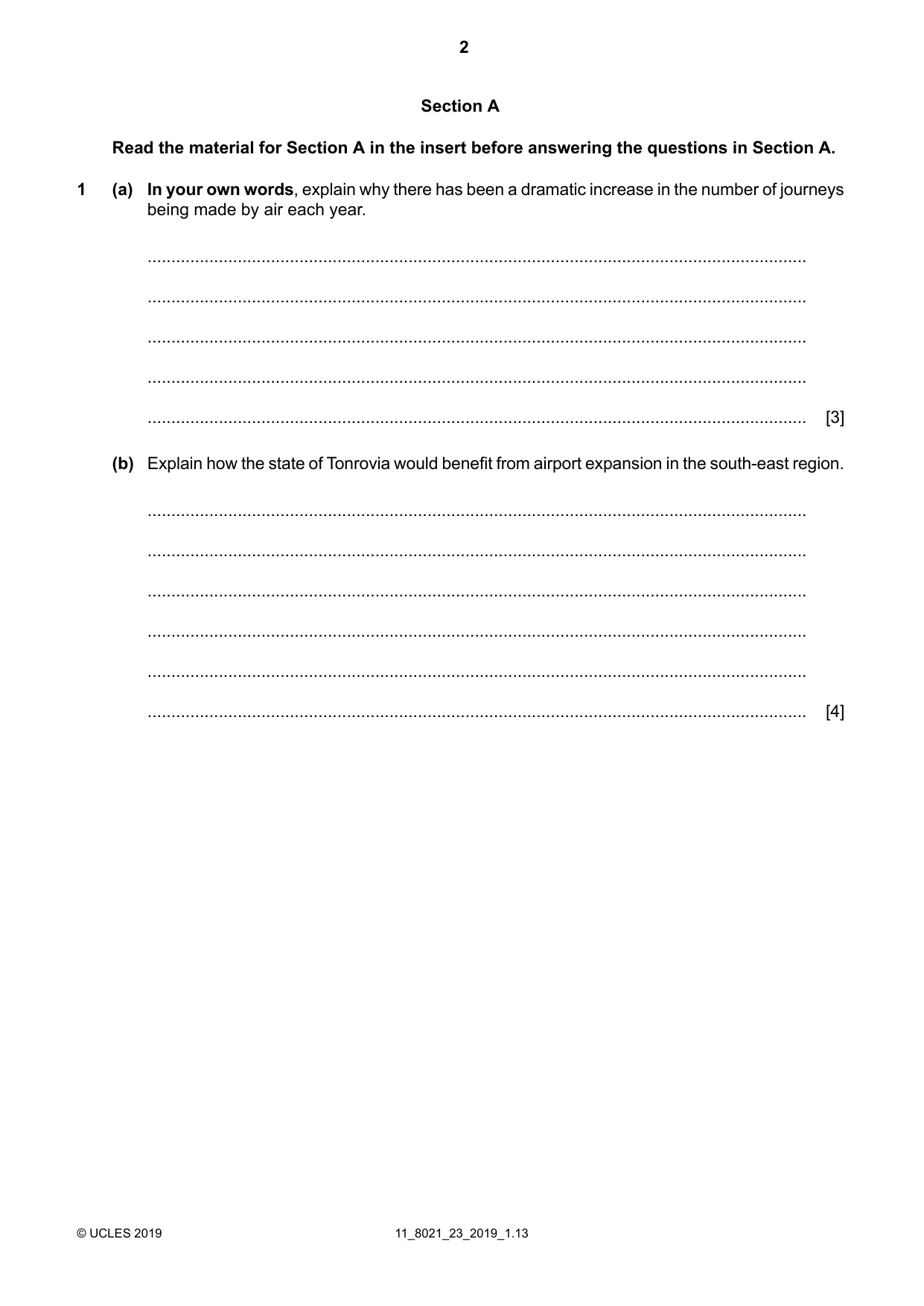 Cambridge A Level English General Paper 8021 2019 Oct/Nov Paper 2 · Variant 3 question paper, page 2 of 8