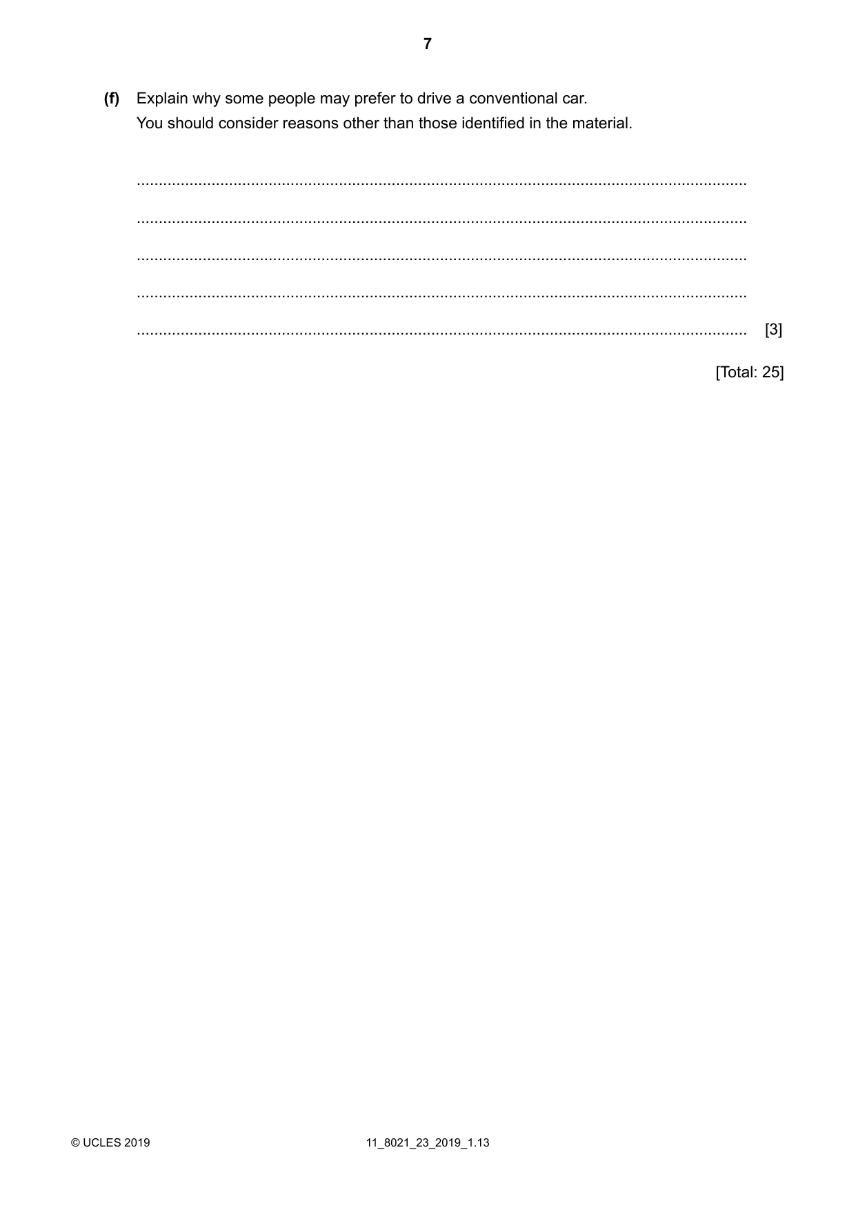 Cambridge A Level English General Paper 8021 2019 Oct/Nov Paper 2 · Variant 3 question paper, page 7 of 8