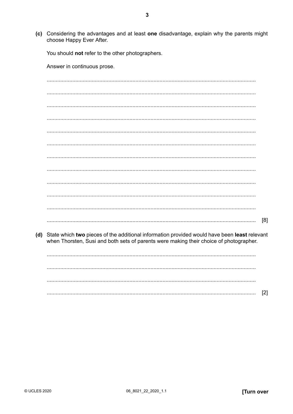 Cambridge A Level English General Paper 8021 2020 May/June Paper 2 · Variant 2 question paper, page 3 of 8