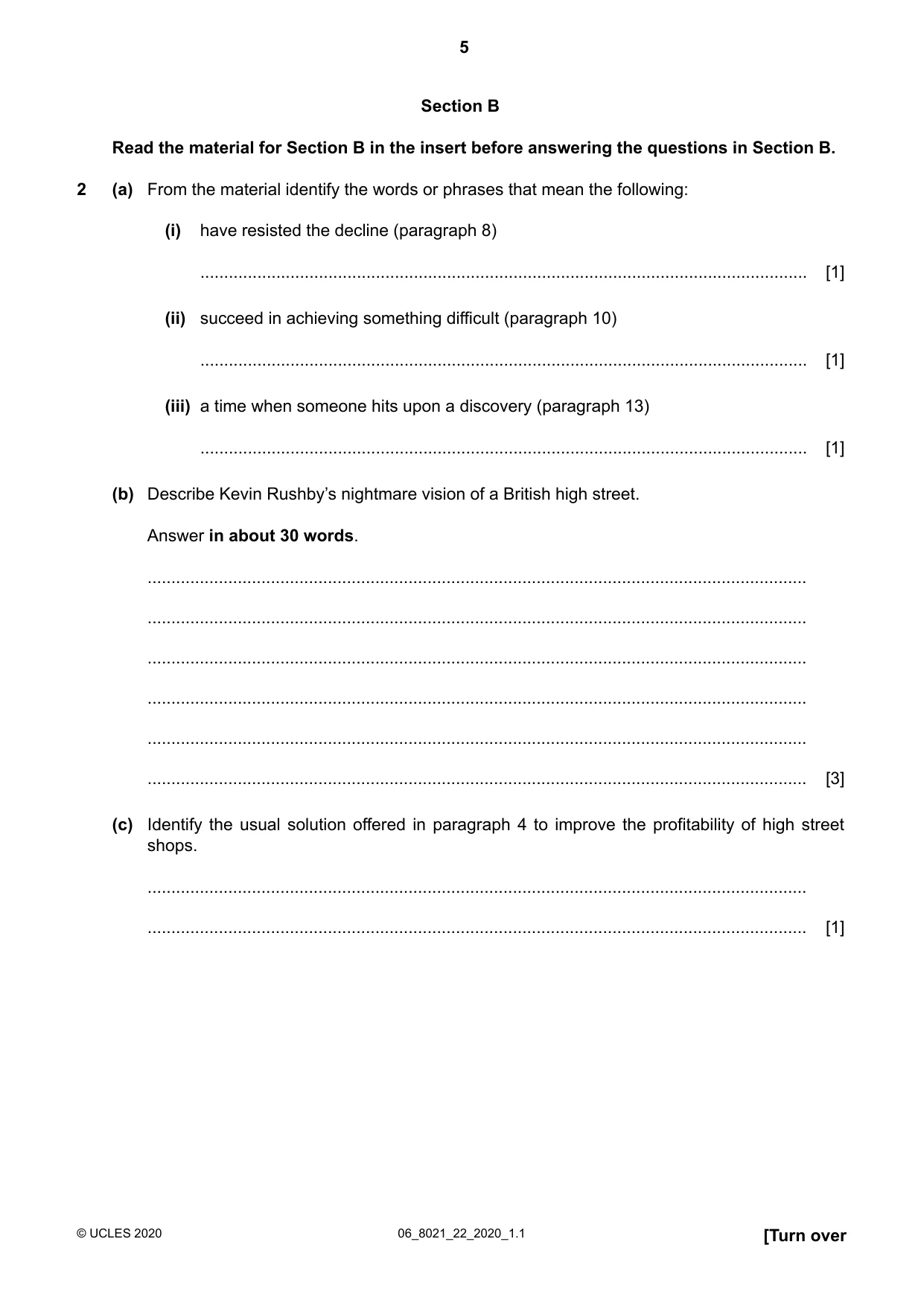 Cambridge A Level English General Paper 8021 2020 May/June Paper 2 · Variant 2 question paper, page 5 of 8