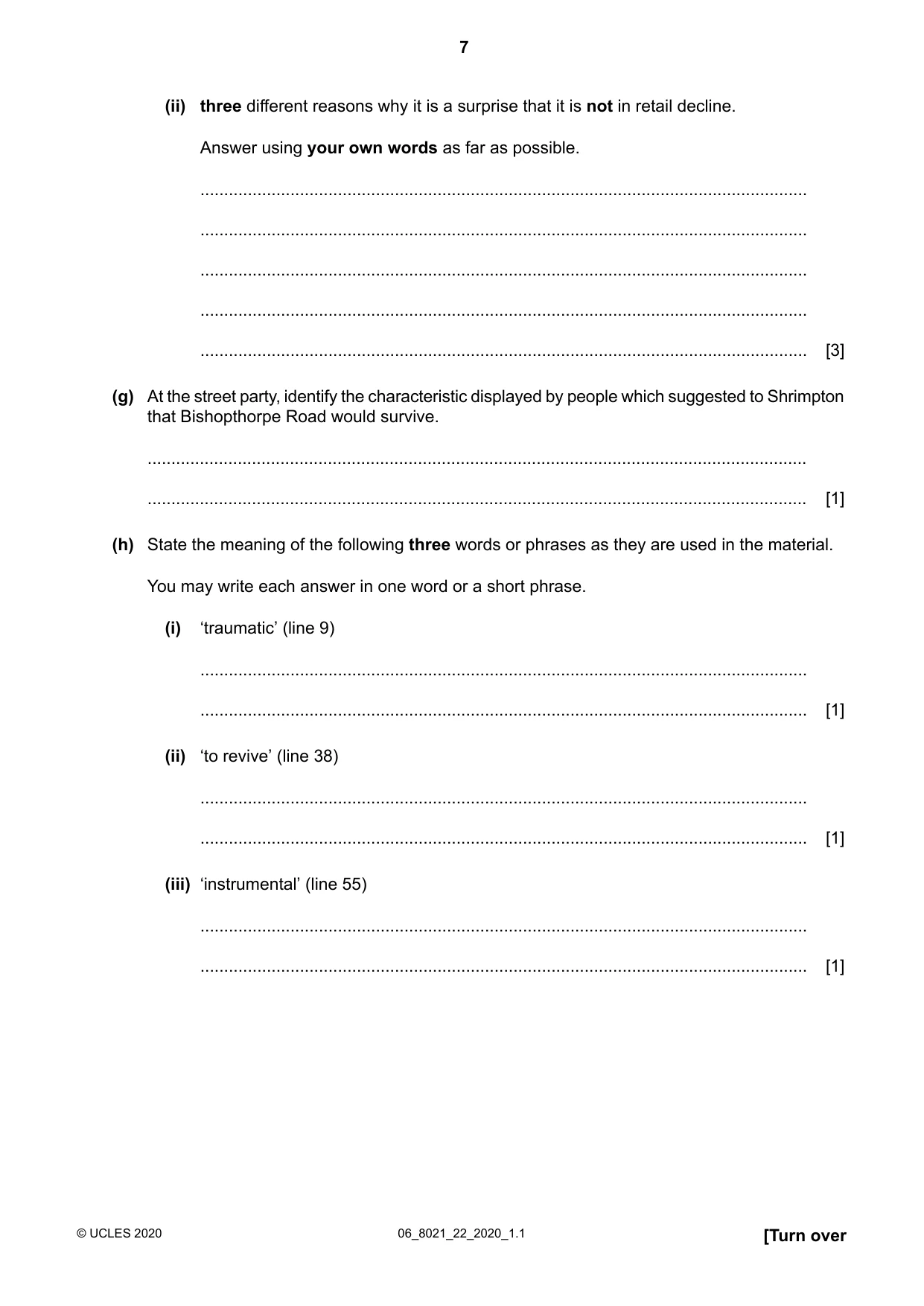 Cambridge A Level English General Paper 8021 2020 May/June Paper 2 · Variant 2 question paper, page 7 of 8