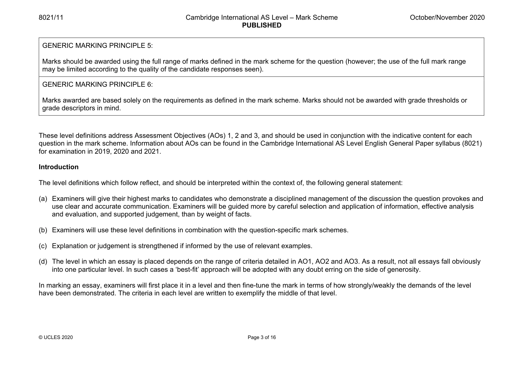 Mark scheme, page 3 of 16