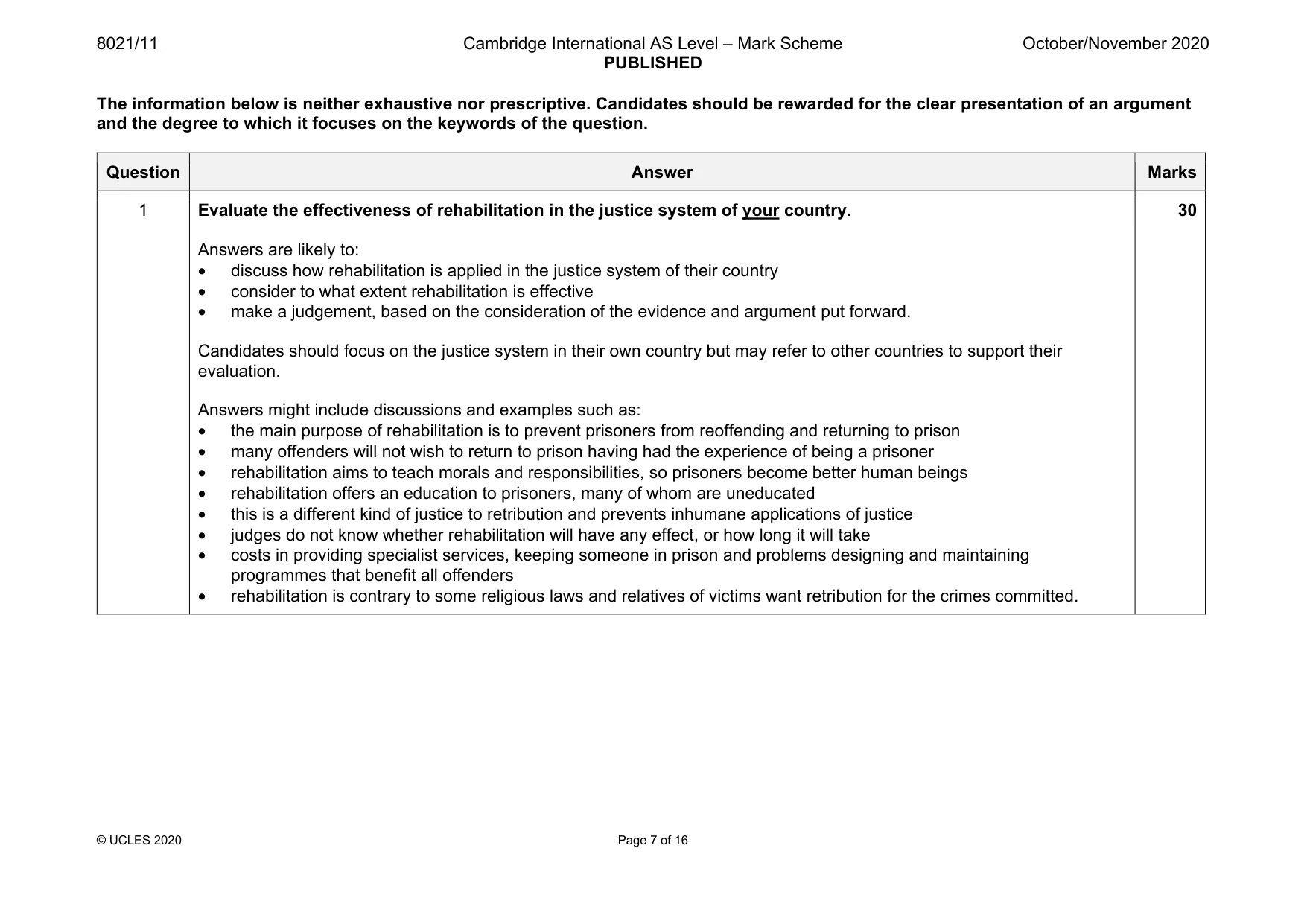 Mark scheme, page 7 of 16