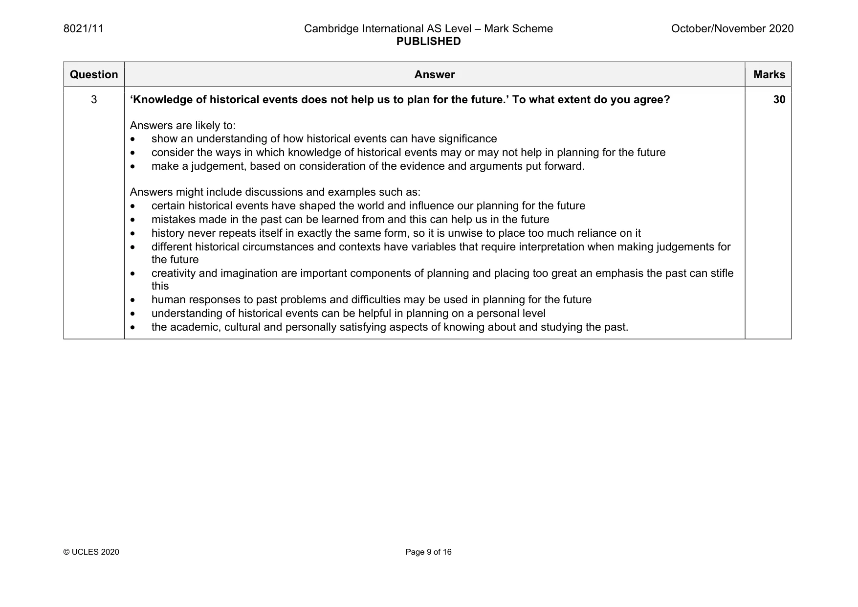 Mark scheme, page 9 of 16