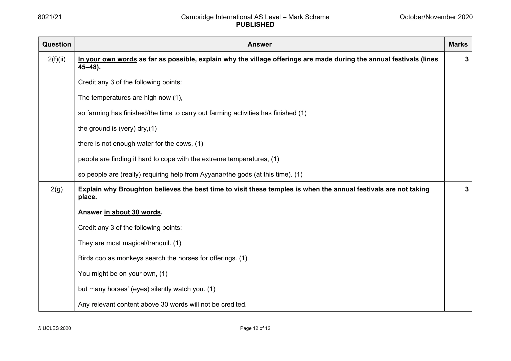 Mark scheme, page 12 of 12