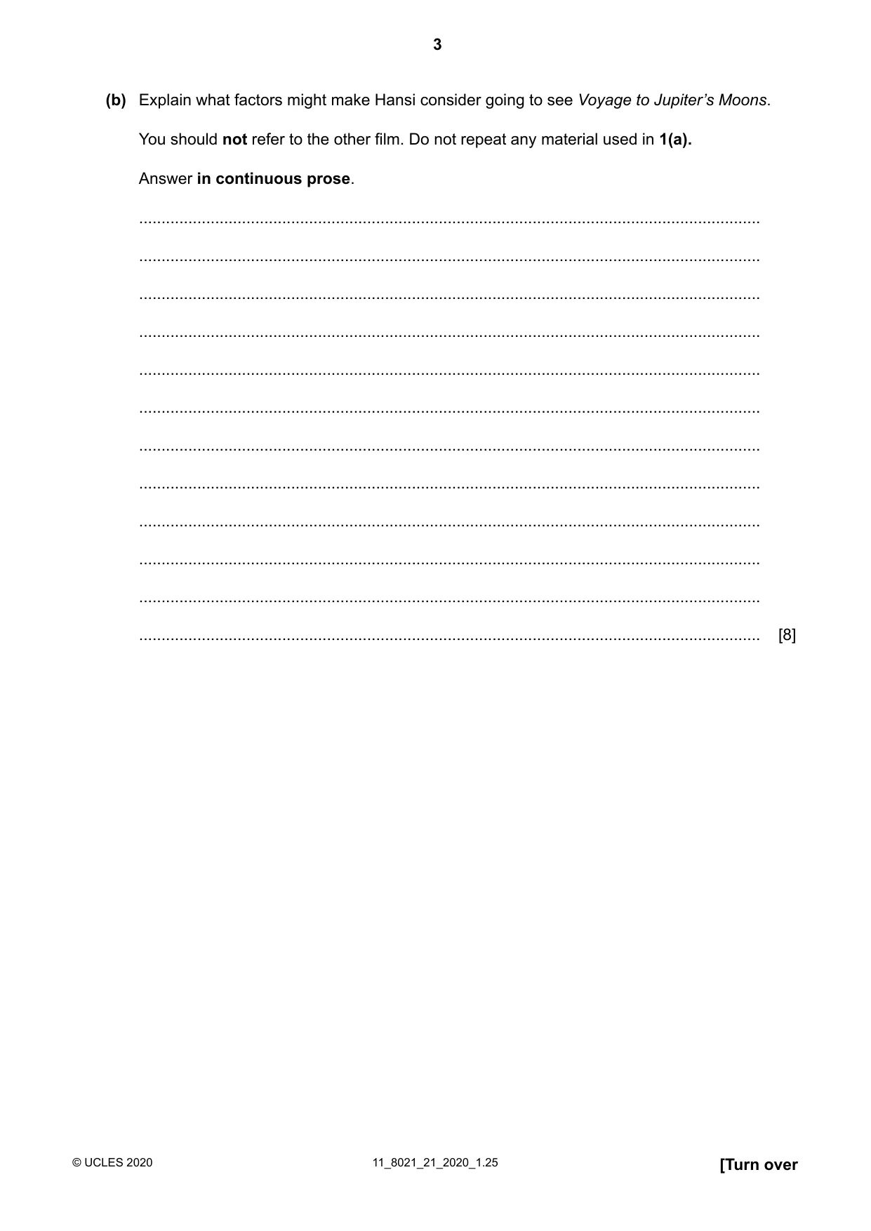 Cambridge A Level English General Paper 8021 2020 Oct/Nov Paper 2 · Variant 1 question paper, page 3 of 8
