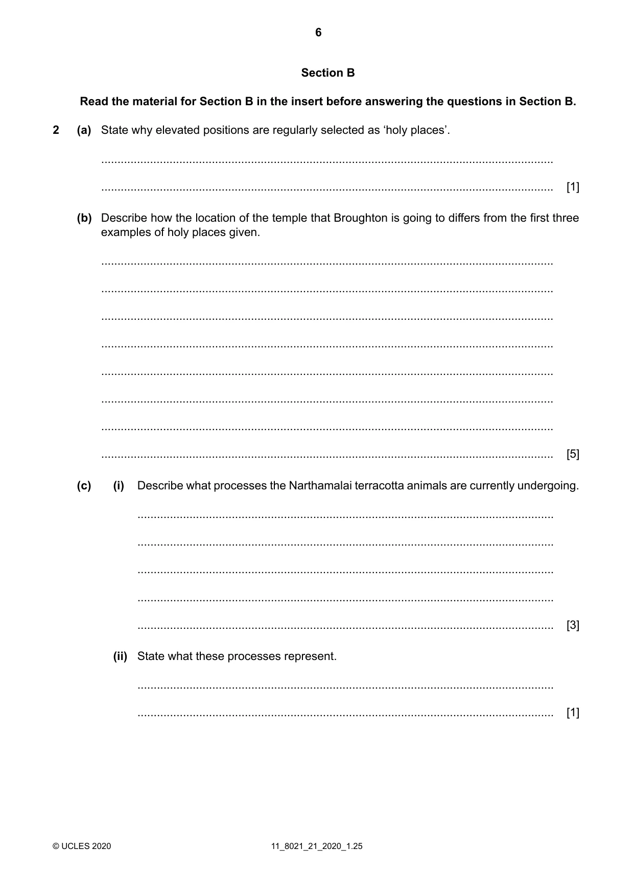 Cambridge A Level English General Paper 8021 2020 Oct/Nov Paper 2 · Variant 1 question paper, page 6 of 8