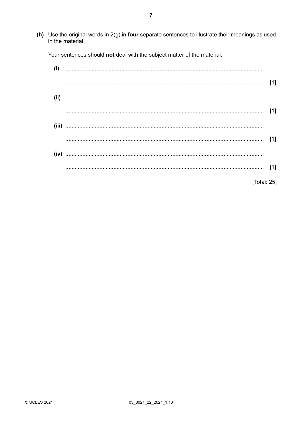Cambridge A Level English General Paper 8021 2021 Feb/March Paper 2 · Variant 2 question paper, page 7 of 8
