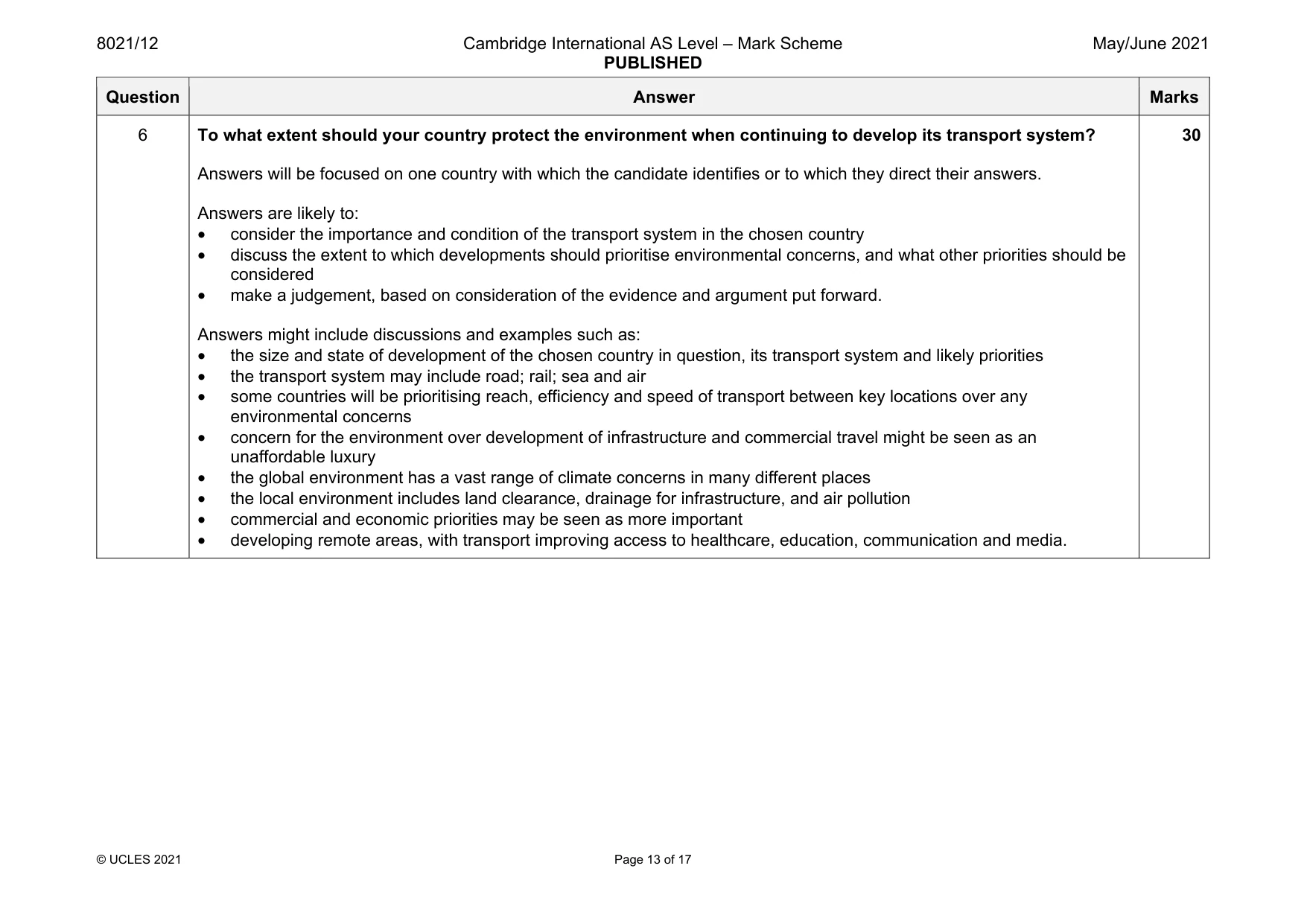 Mark scheme, page 13 of 17